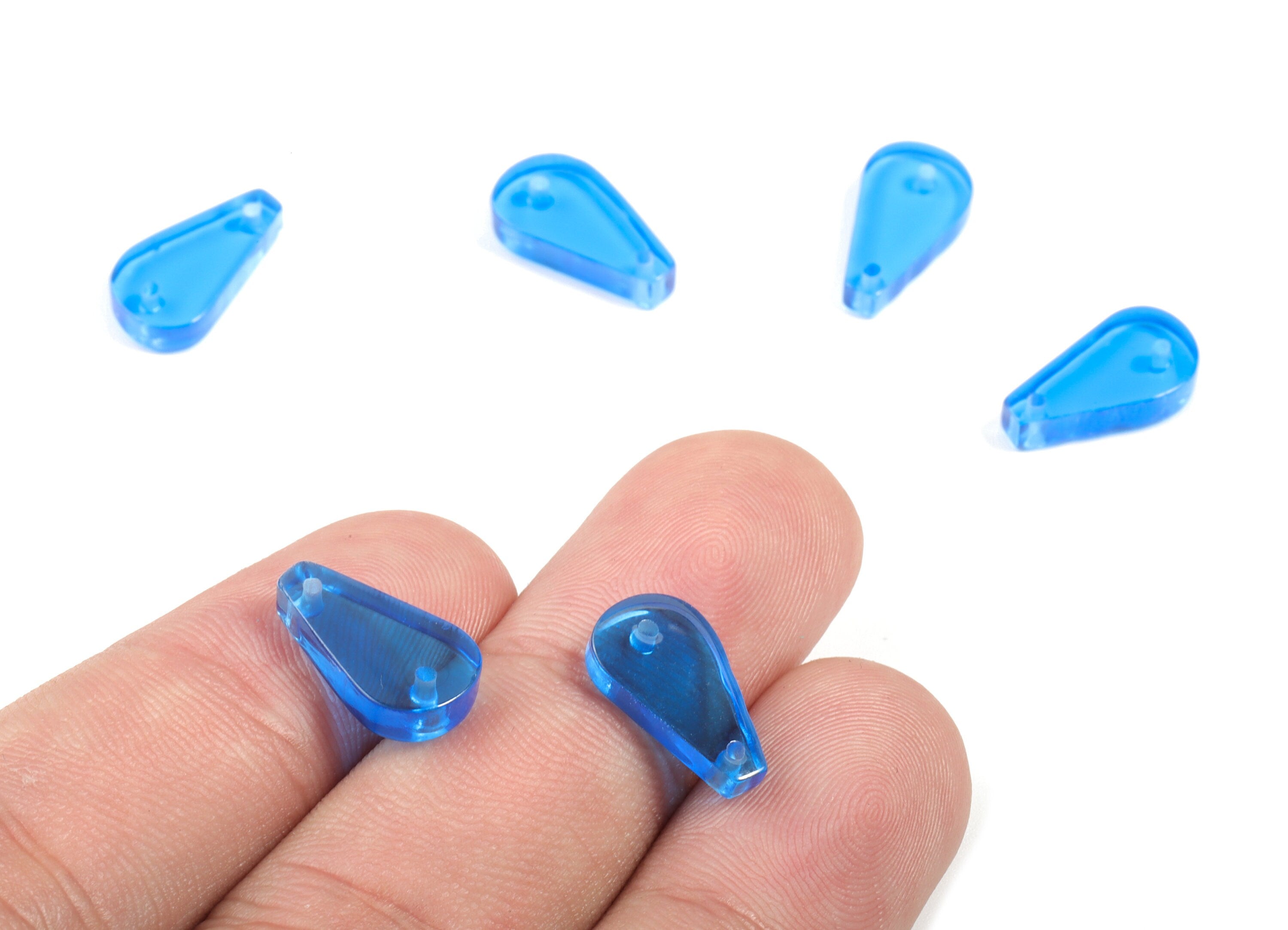 Acrylic Drop Earring Charm - Tear Drop Charms - 2 Holes - Earring Findings - Jewelry Supplies - Color Code:A464 - 14x7.62x2.74mm - AC1901B - DOMEDBAZAAR