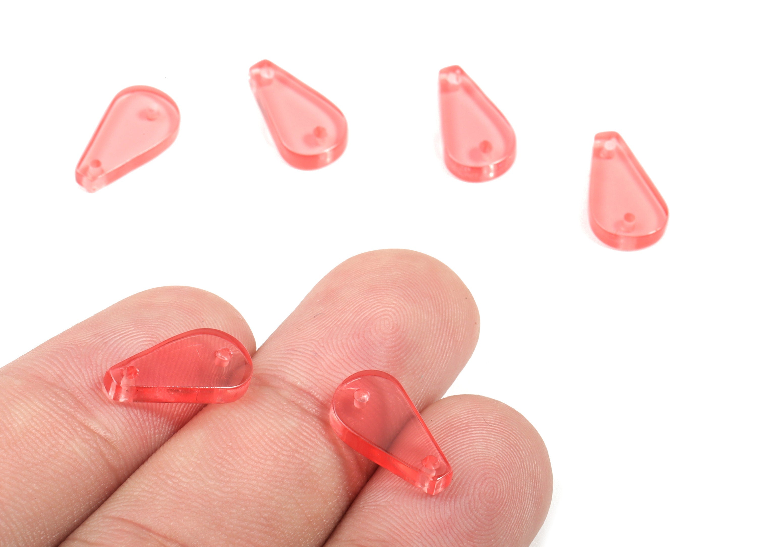 Acrylic Drop Earring Charm - Tear Drop Charms - 2 Holes - Earring Findings - Jewelry Supplies - Color Code:A465 - 14x7.62x2.74mm - AC1901C - DOMEDBAZAAR