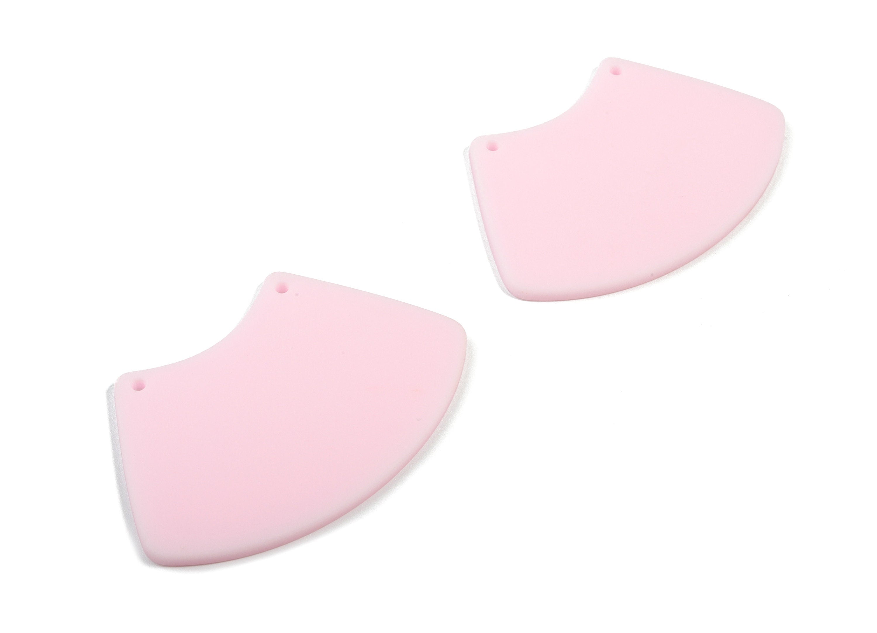 Acrylic Trapezoid Earring Connector - Matte Geometric Acrylic Charms - 2 Holes - Color Code:A473 - 51.9x34.26x2.25mm - AC1883A - DOMEDBAZAAR