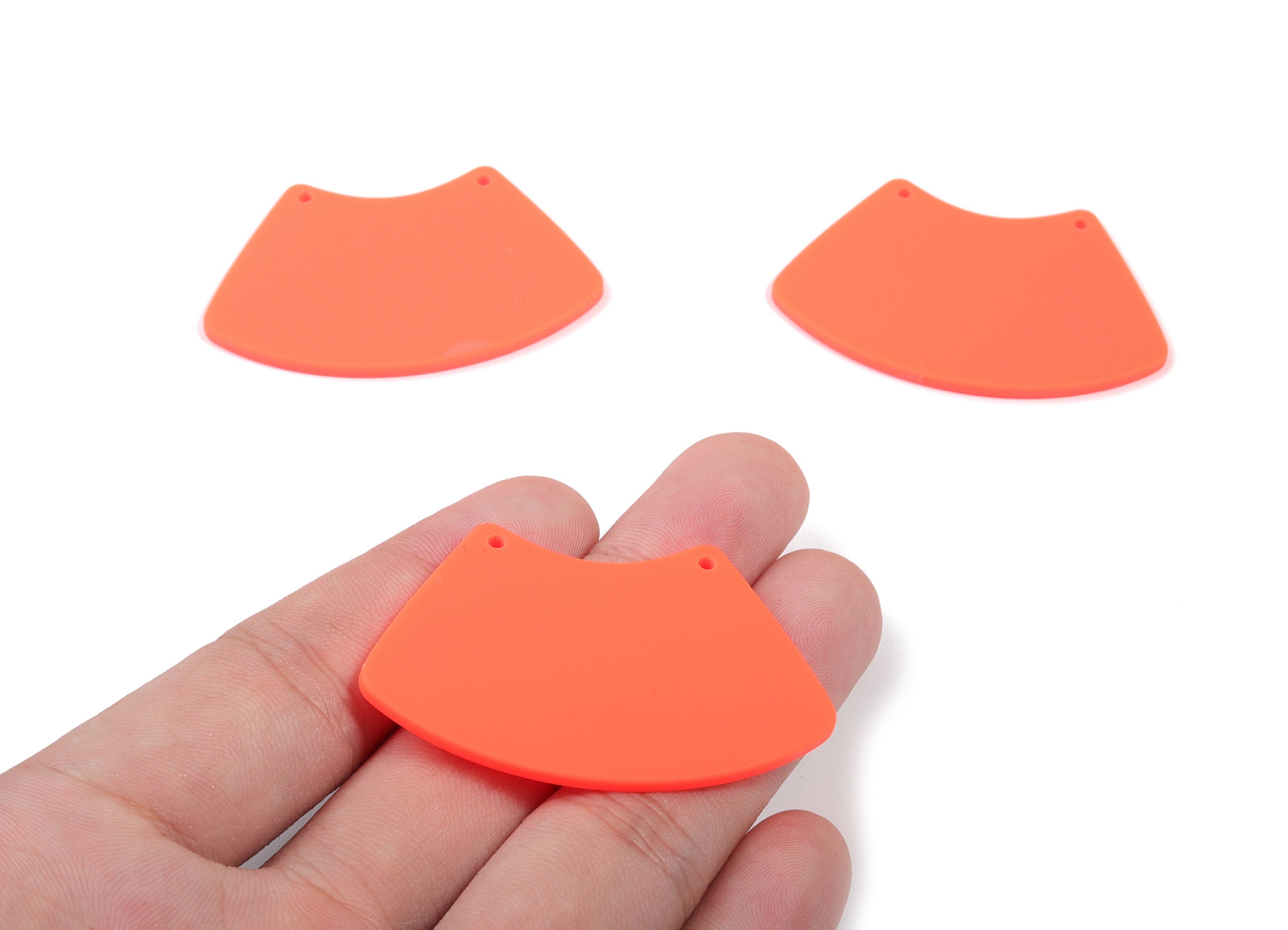 Acrylic Trapezoid Earring Connector - Matte Geometric Acrylic Charms - 2 Holes - Color Code:A466 - 51.9x34.26x2.25mm - AC1883B - DOMEDBAZAAR