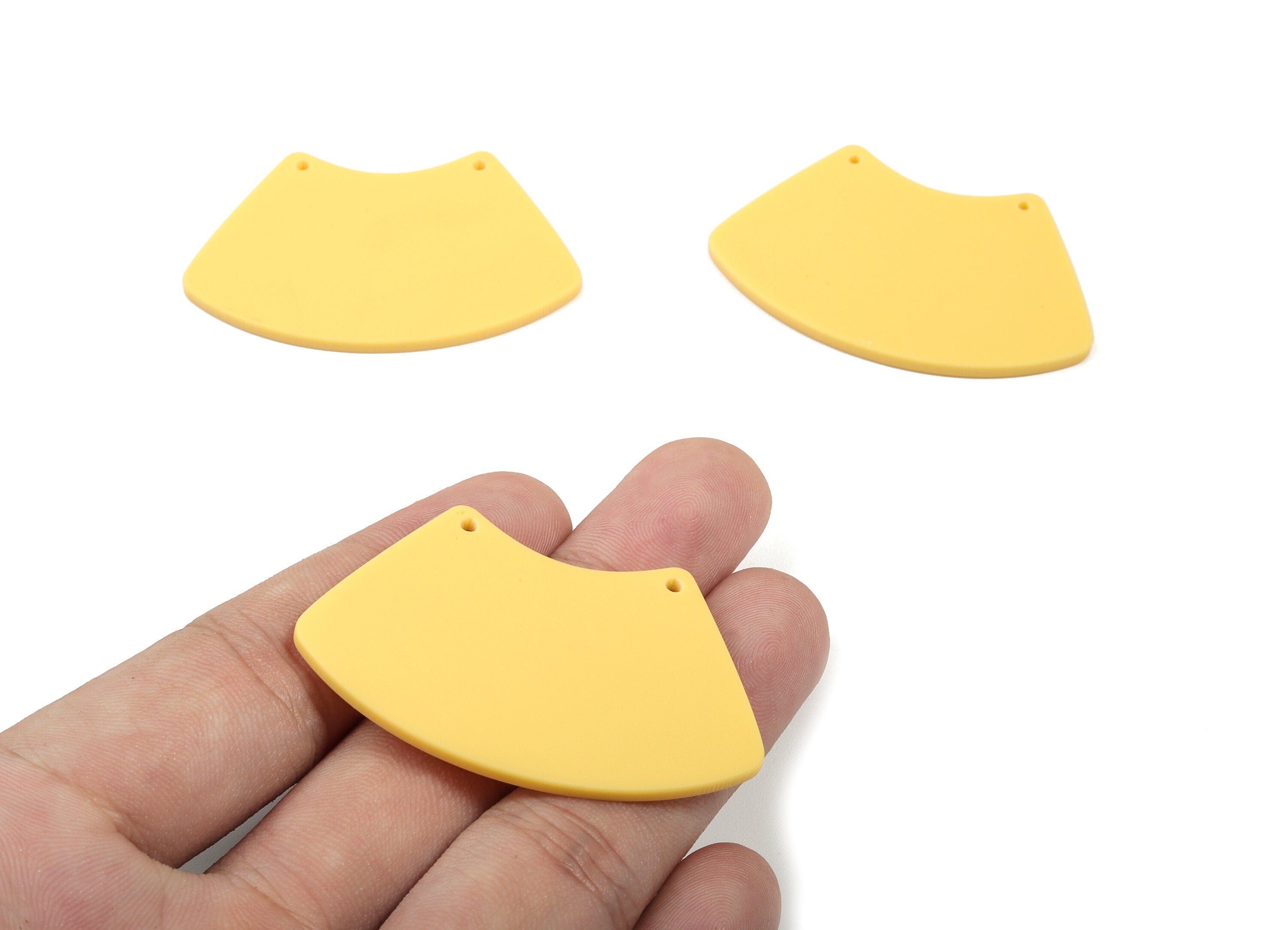 Acrylic Trapezoid Earring Connector - Matte Geometric Acrylic Charms - 2 Holes - Color Code:A474 - 51.9x34.26x2.25mm - AC1883E - DOMEDBAZAAR