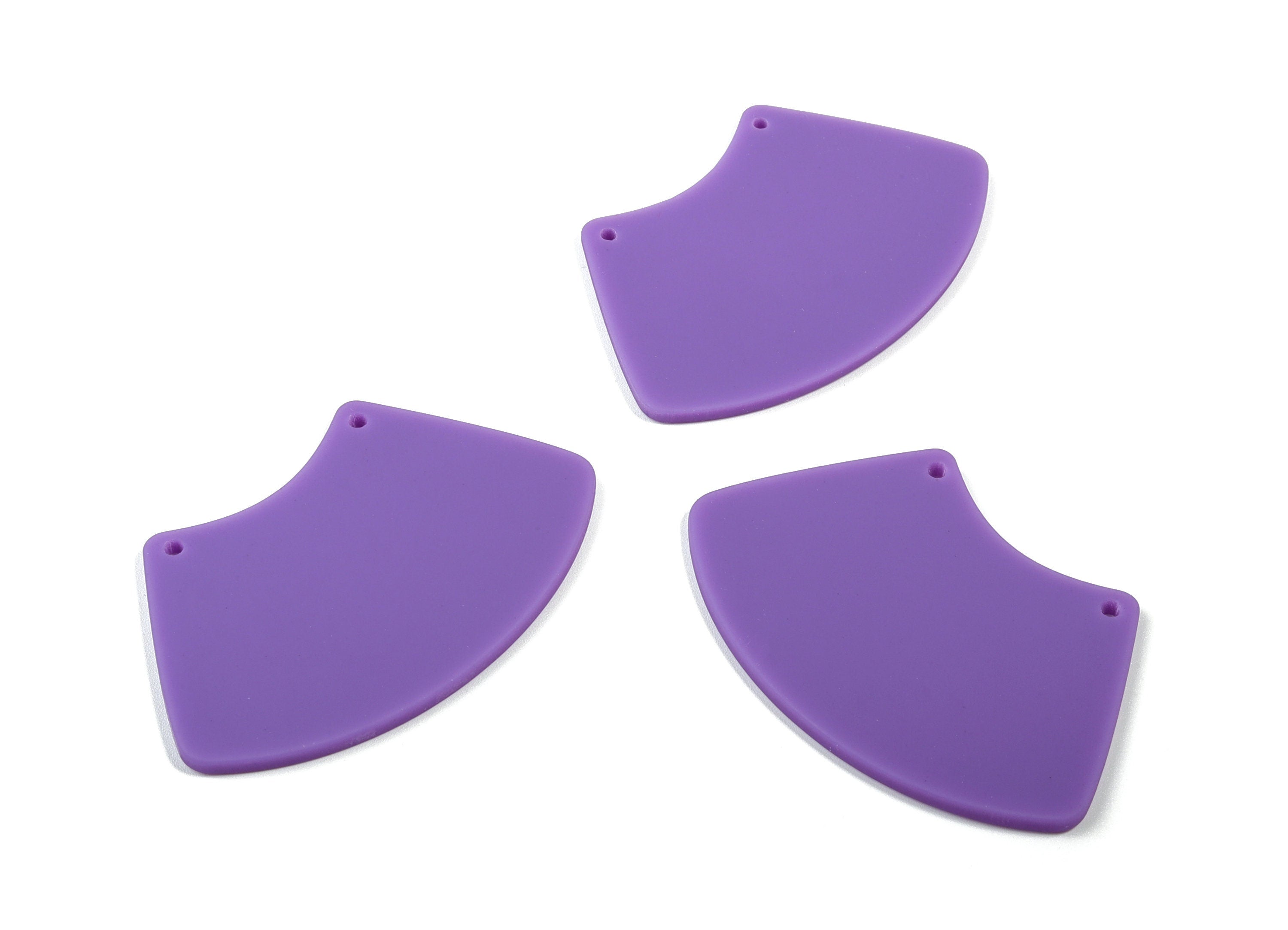 Acrylic Trapezoid Earring Connector - Matte Geometric Acrylic Charms - 2 Holes - Color Code:A475 - 51.9x34.26x2.25mm - AC1883F - DOMEDBAZAAR