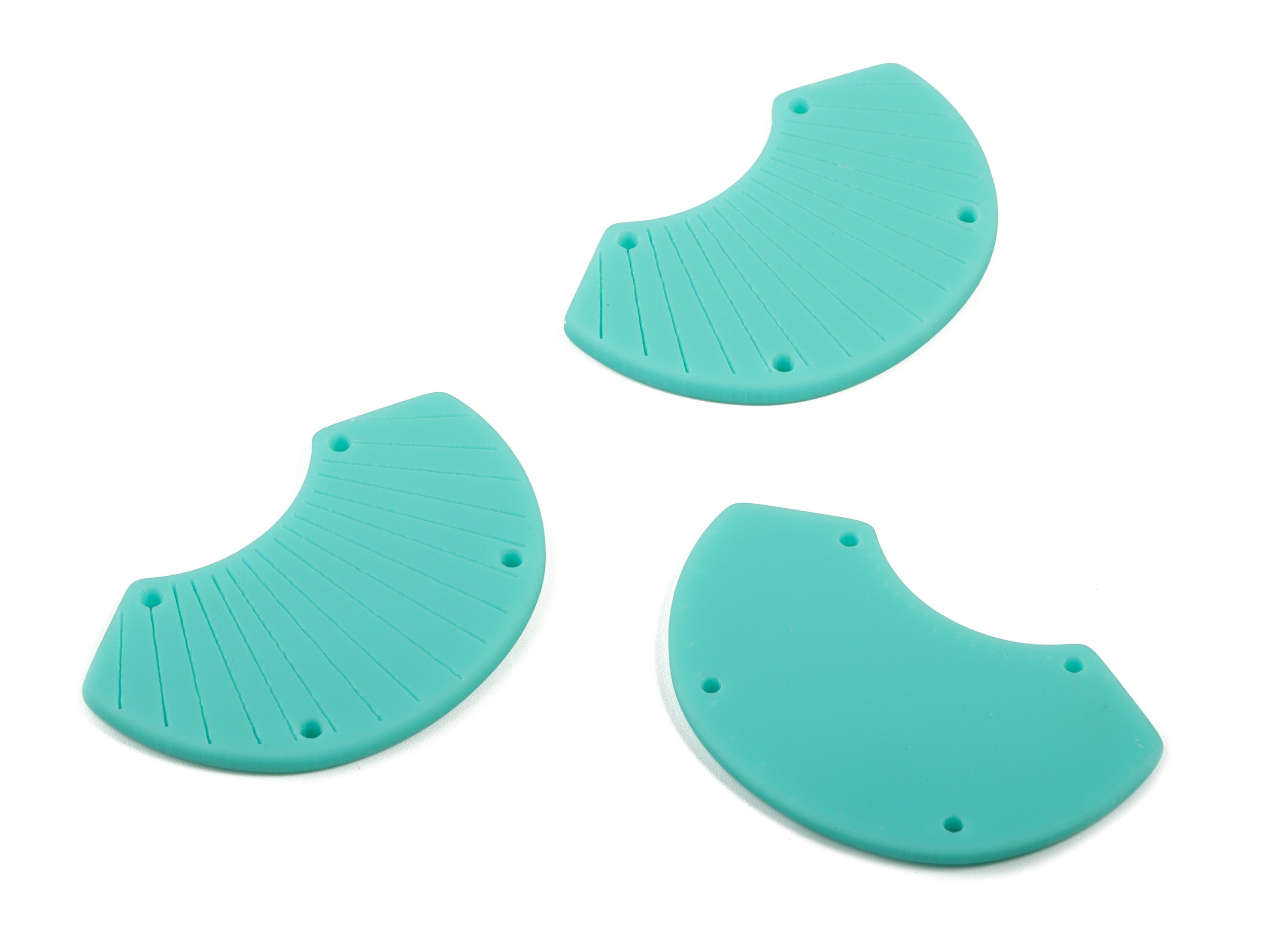 Acrylic Shell Earring Connector - Matte Sheall Earring Charms - Jewelry Supplies - 4 Holes - Color Code:A467 - 36.53x23.27x2.16mm - AC1892B - DOMEDBAZAAR