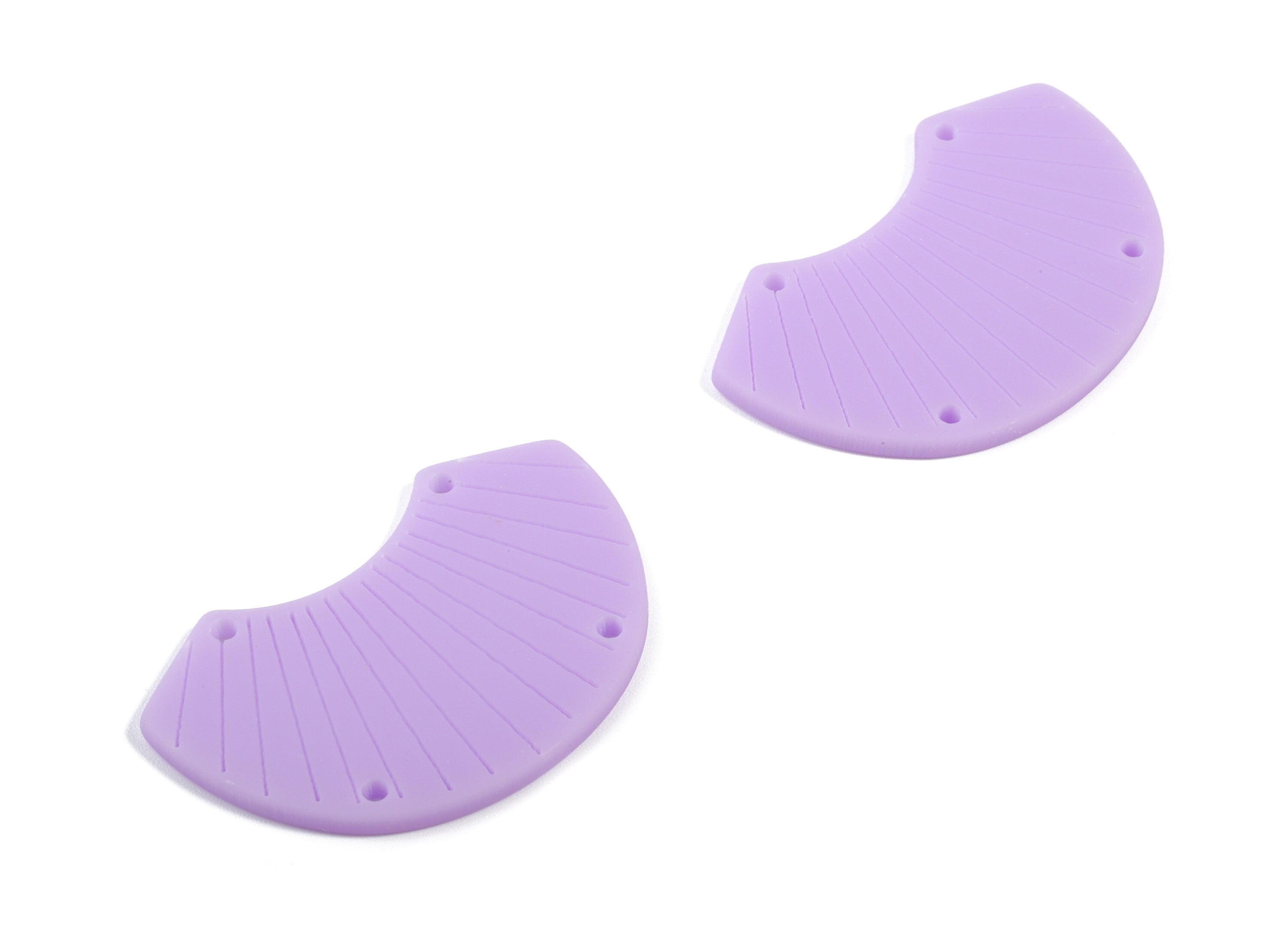 Acrylic Shell Earring Connector - Matte Sheall Earring Charms - Jewelry Supplies - 4 Holes - Color Code:A468 - 36.53x23.27x2.16mm - AC1892C - DOMEDBAZAAR