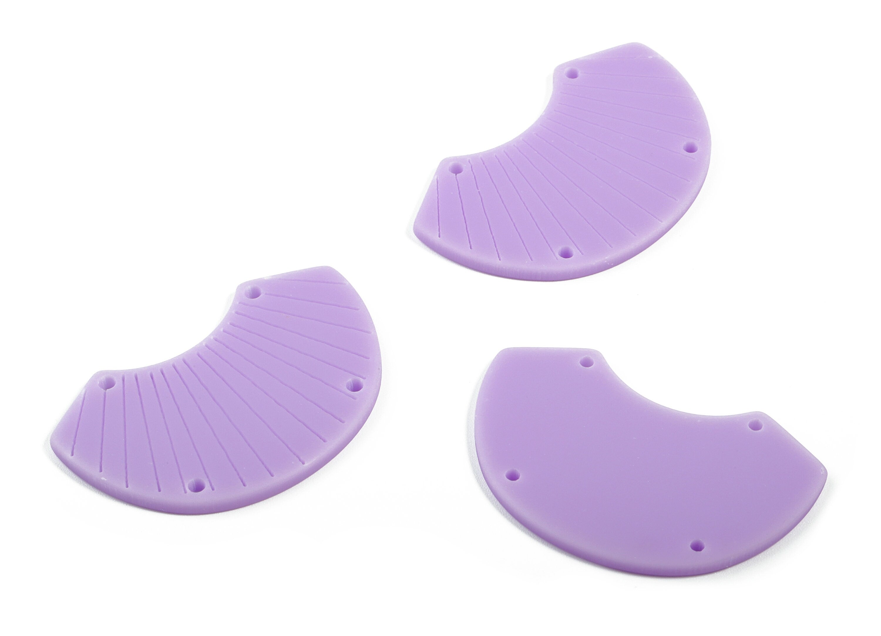 Acrylic Shell Earring Connector - Matte Sheall Earring Charms - Jewelry Supplies - 4 Holes - Color Code:A468 - 36.53x23.27x2.16mm - AC1892C - DOMEDBAZAAR