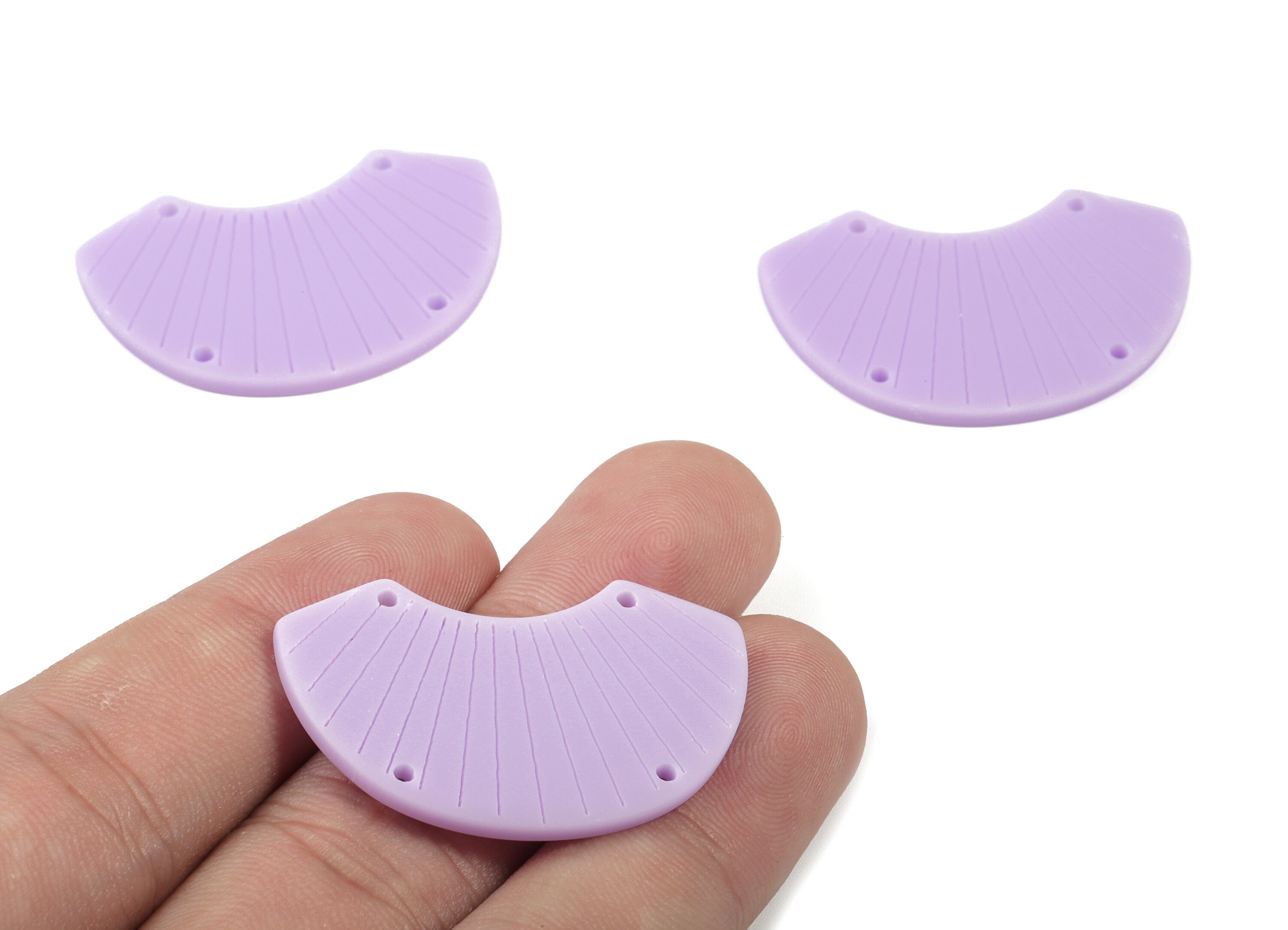 Acrylic Shell Earring Connector - Matte Sheall Earring Charms - Jewelry Supplies - 4 Holes - Color Code:A468 - 36.53x23.27x2.16mm - AC1892C - DOMEDBAZAAR