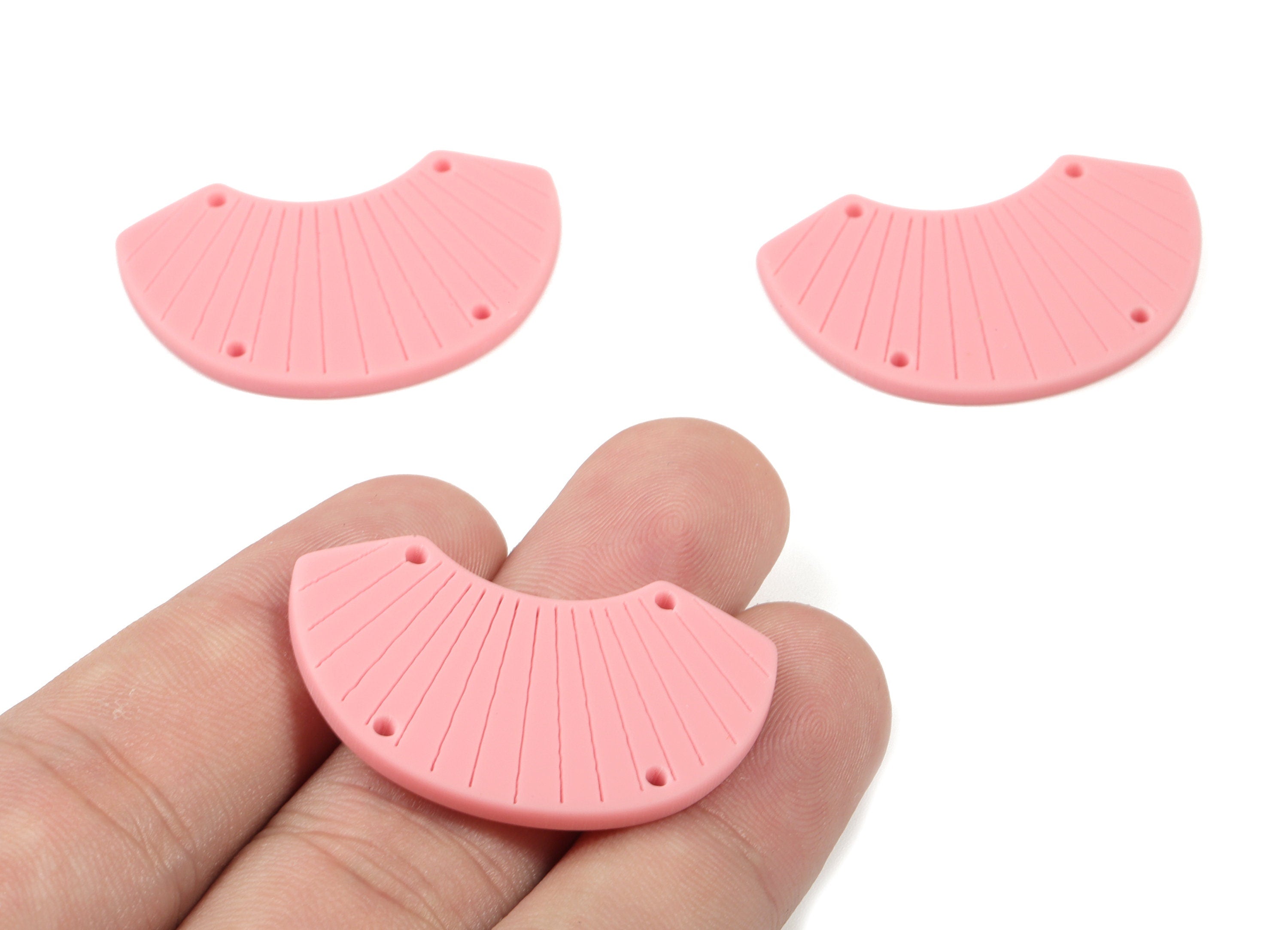 Acrylic Shell Earring Connector - Matte Sheall Earring Charms - Jewelry Supplies - 4 Holes - Color Code:A471 - 36.53x23.27x2.16mm - AC1892E - DOMEDBAZAAR