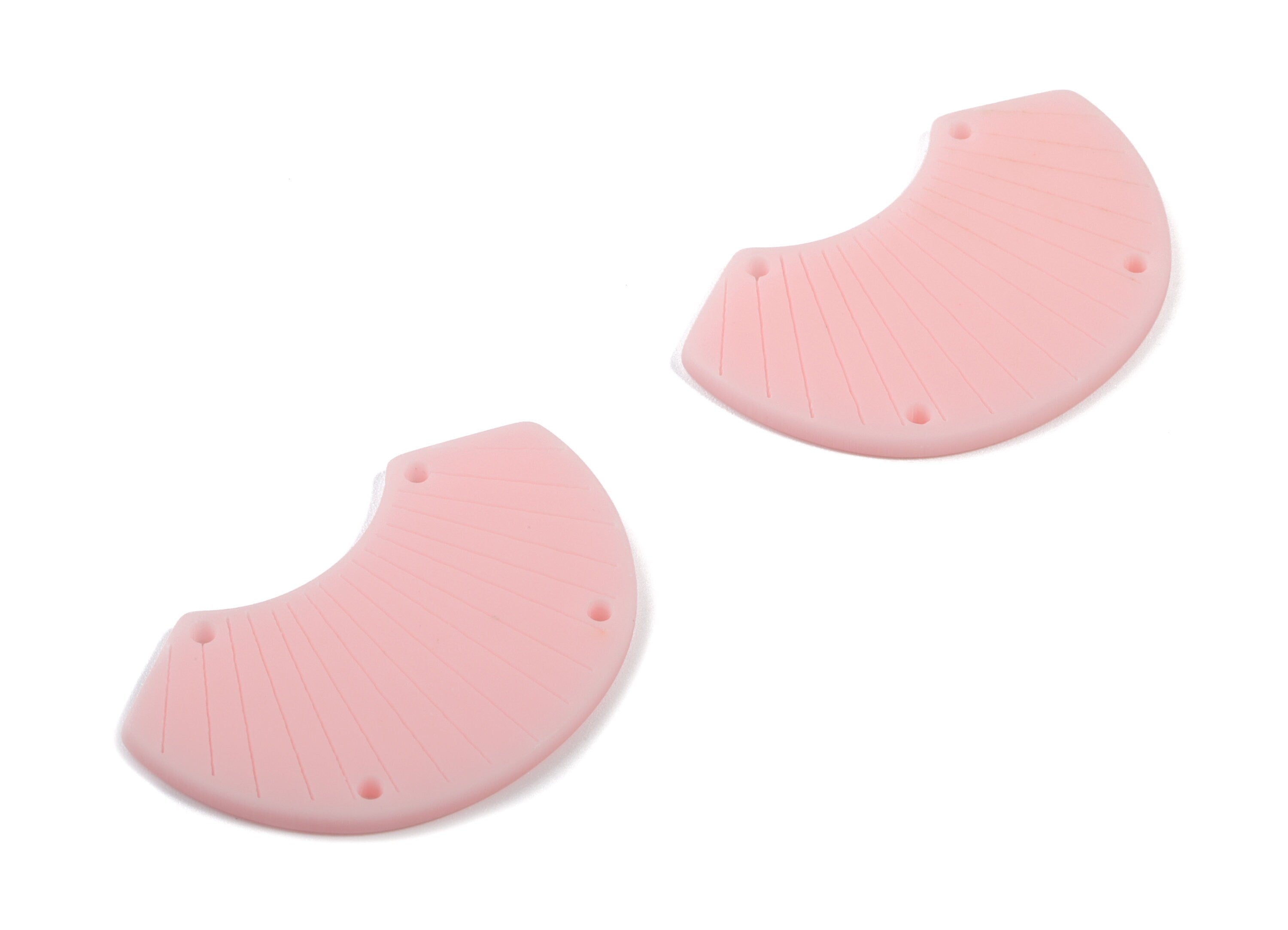 Acrylic Shell Earring Connector - Matte Sheall Earring Charms - Jewelry Supplies - 4 Holes - Color Code:A473 - 36.53x23.27x2.16mm - AC1892G - DOMEDBAZAAR