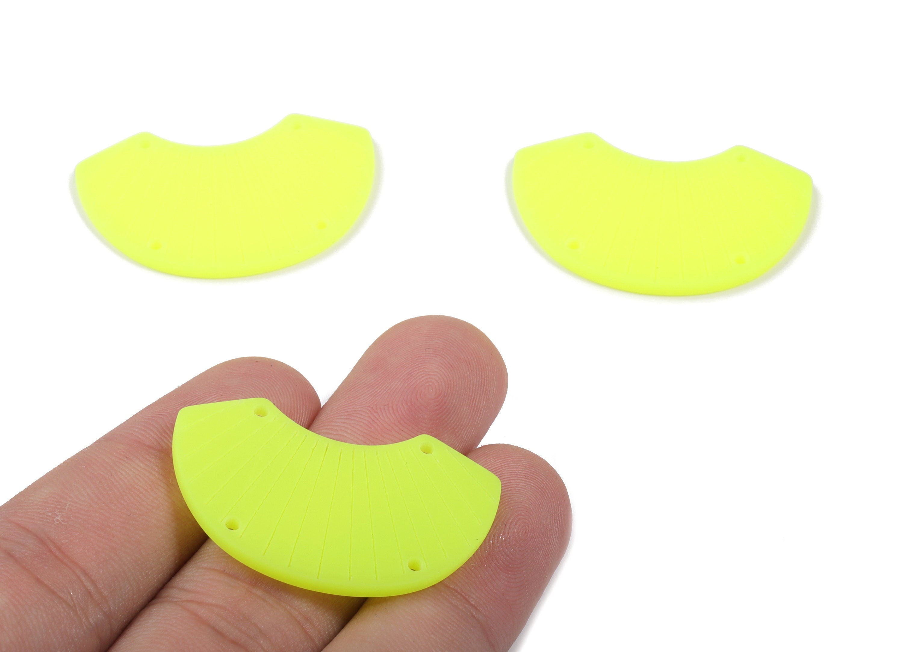 Acrylic Shell Earring Connector - Matte Sheall Earring Charms - Jewelry Supplies - 4 Holes - Color Code:A470 - 36.53x23.27x2.16mm - AC1892H - DOMEDBAZAAR