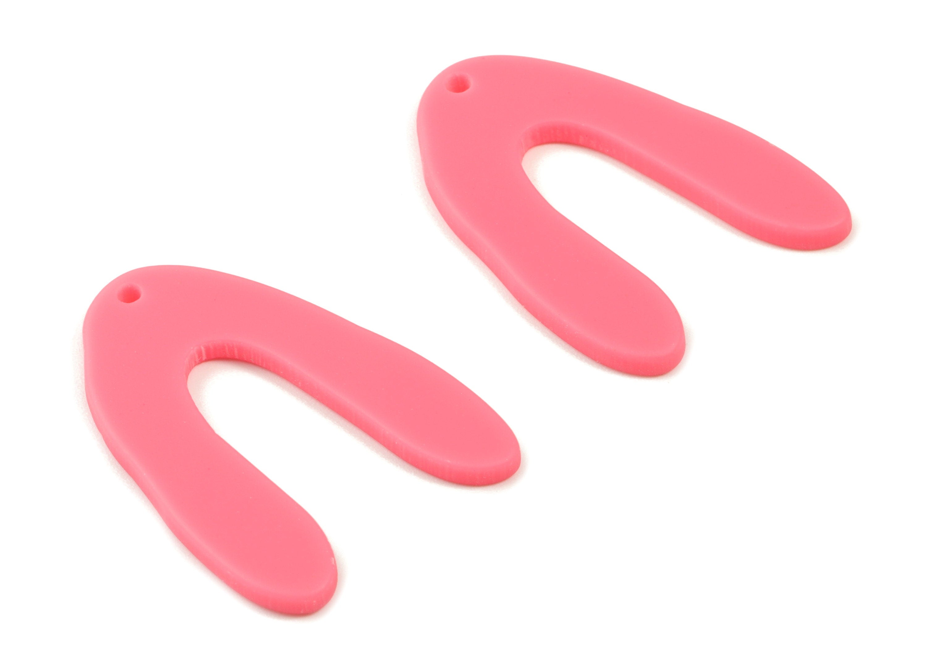 Acrylic U Earring Charm - Matte U Charms - Earring Findings - Jewelry Supplies - Color Code:A484 - 35.19x25.2x2.36mm - AC1881E - DOMEDBAZAAR