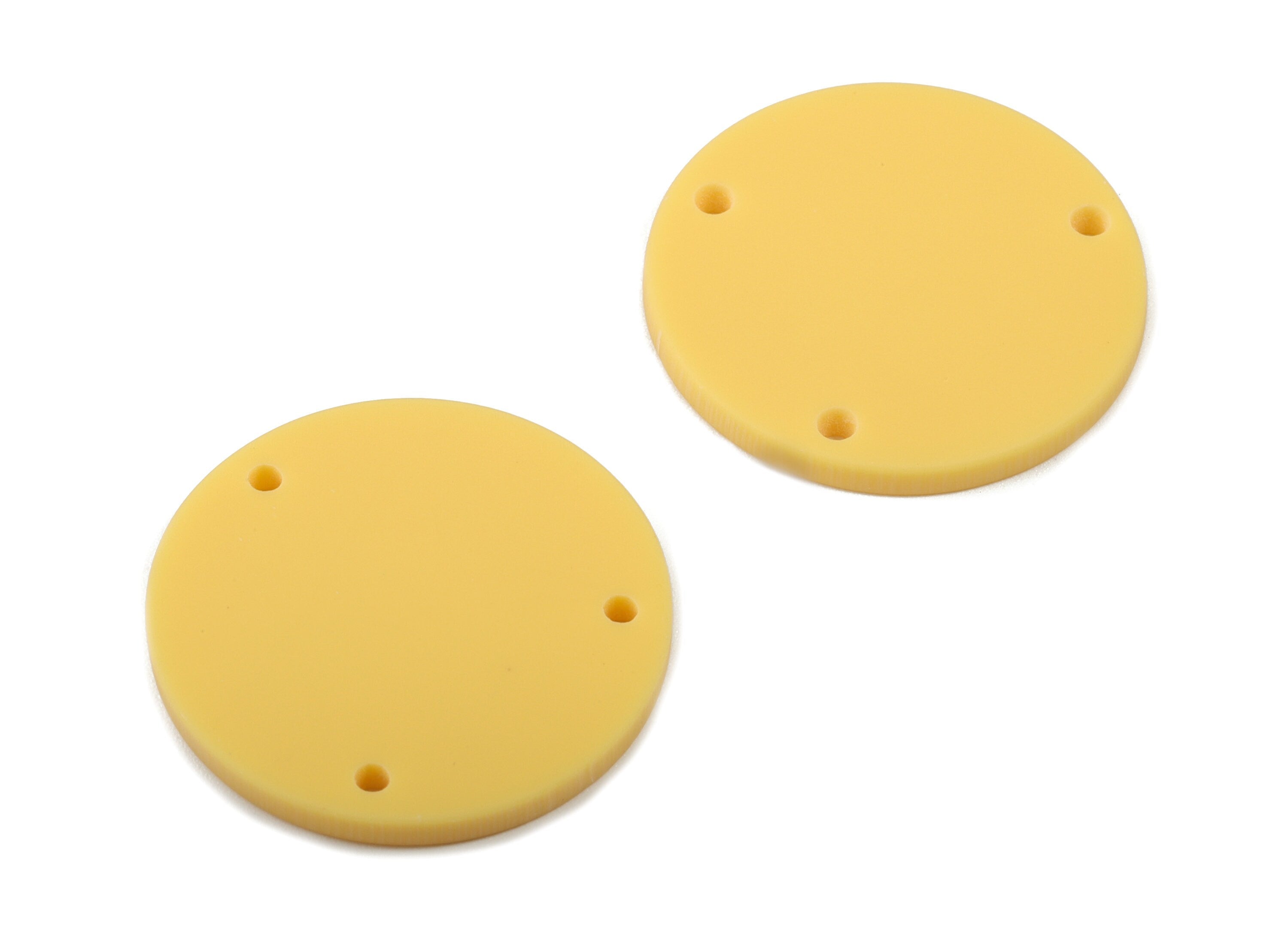 Acrylic Round Earring Connector - Matte Circle Earring Charms - Jewelry Supplies - 3 Holes - Color Code:A474 - 25.77x25.77x2.29mm - AC1887B - DOMEDBAZAAR