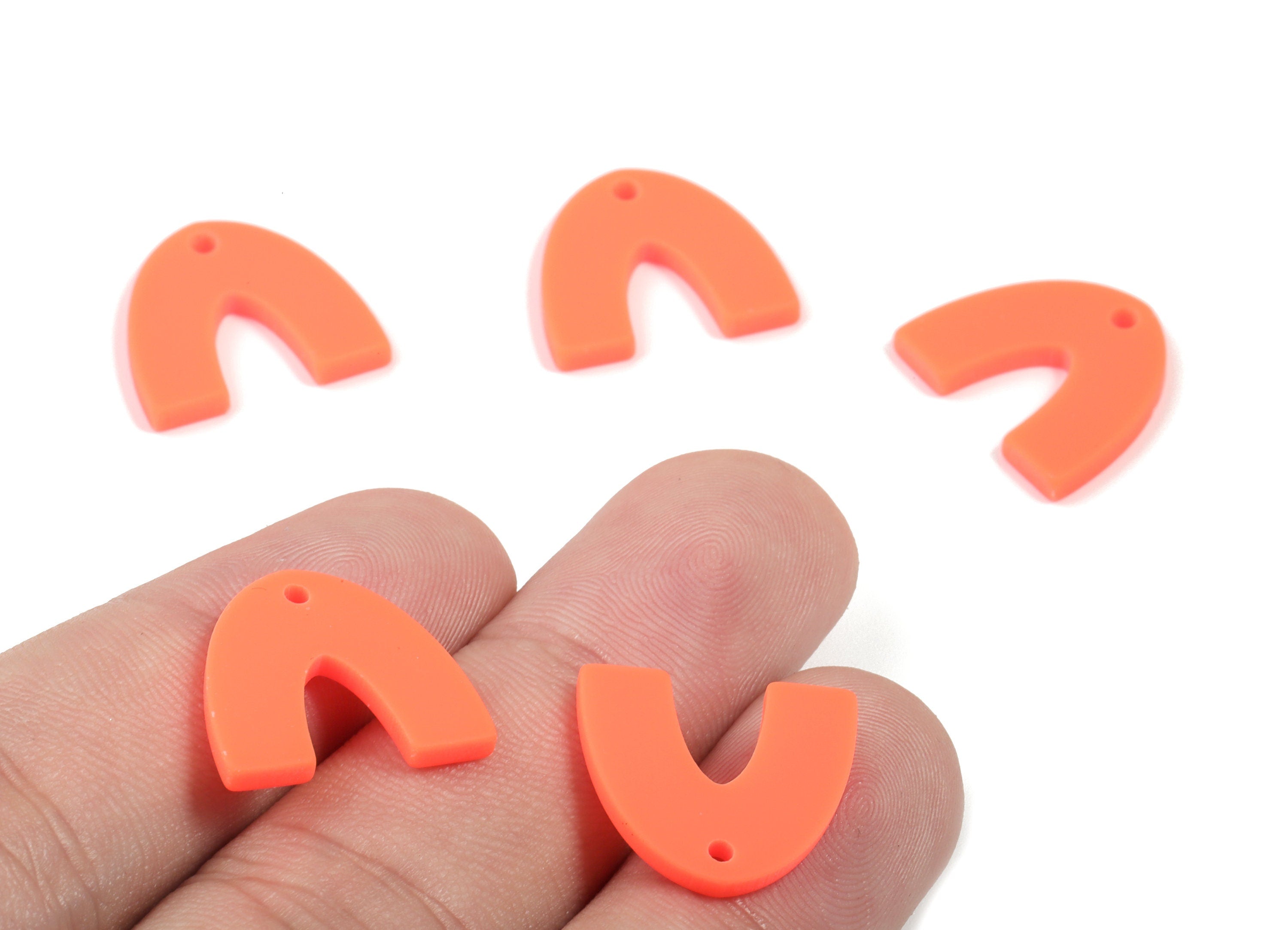 Acrylic Mini U Earring Charms - Matte Mini Geometric Earring - Jewelry Supplies - Color Code:A466 - 17.33x15.66x2.2mm - AC1890B - DOMEDBAZAAR