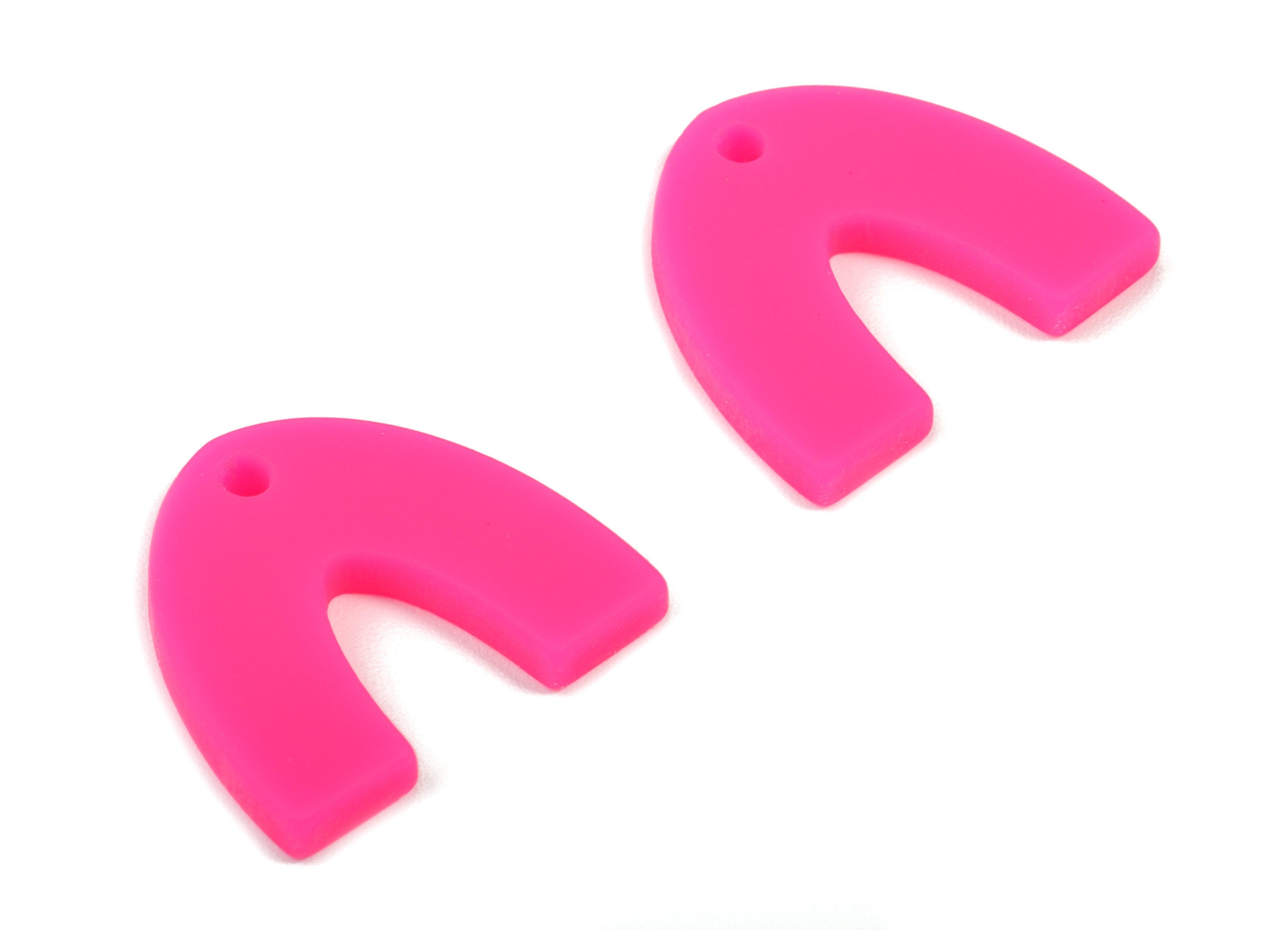 Acrylic Mini U Earring Charms - Matte Mini Geometric Earring - Jewelry Supplies - Color Code:A472 - 17.33x15.66x2.2mm - AC1890D - DOMEDBAZAAR