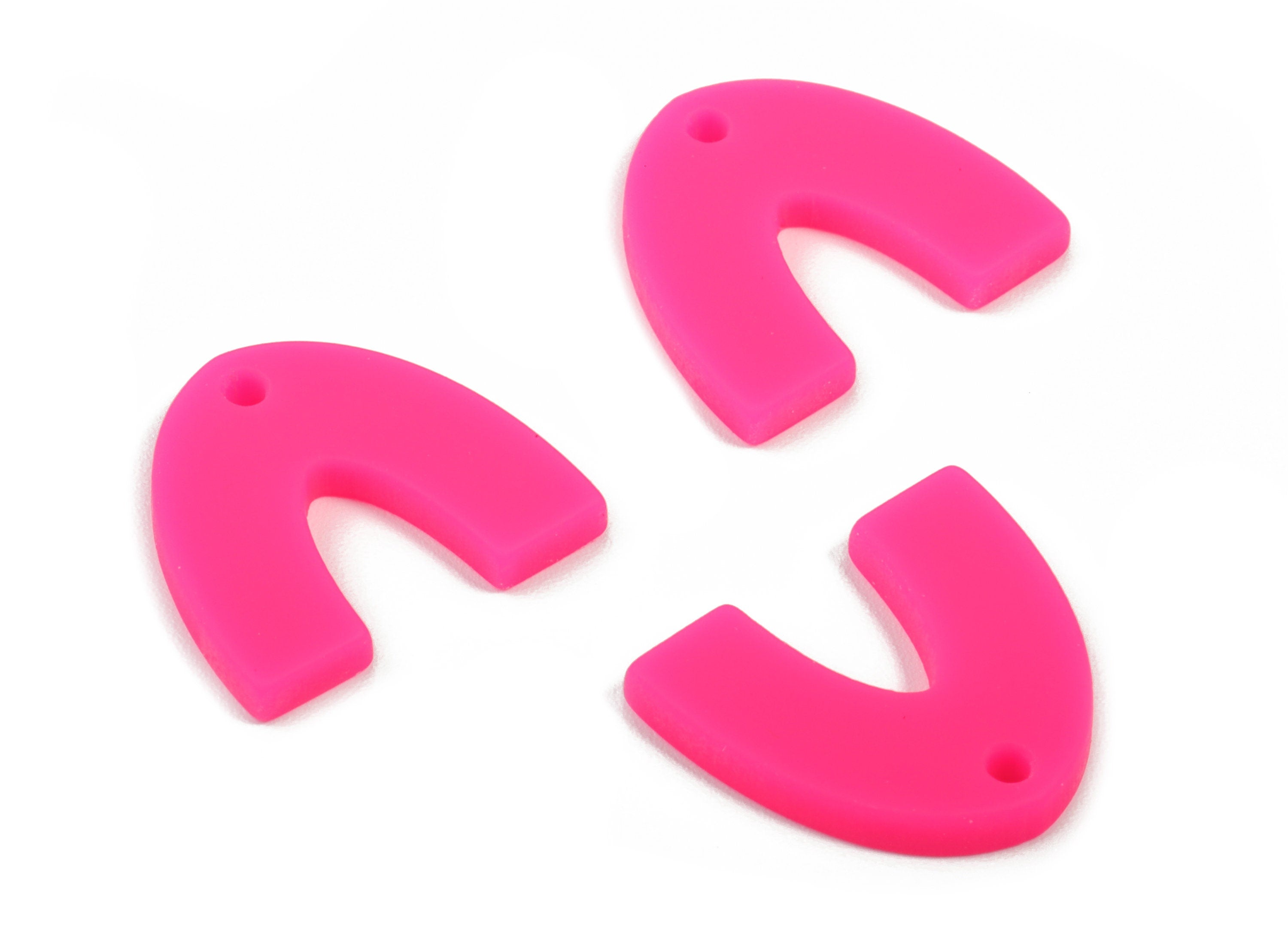 Acrylic Mini U Earring Charms - Matte Mini Geometric Earring - Jewelry Supplies - Color Code:A472 - 17.33x15.66x2.2mm - AC1890D - DOMEDBAZAAR