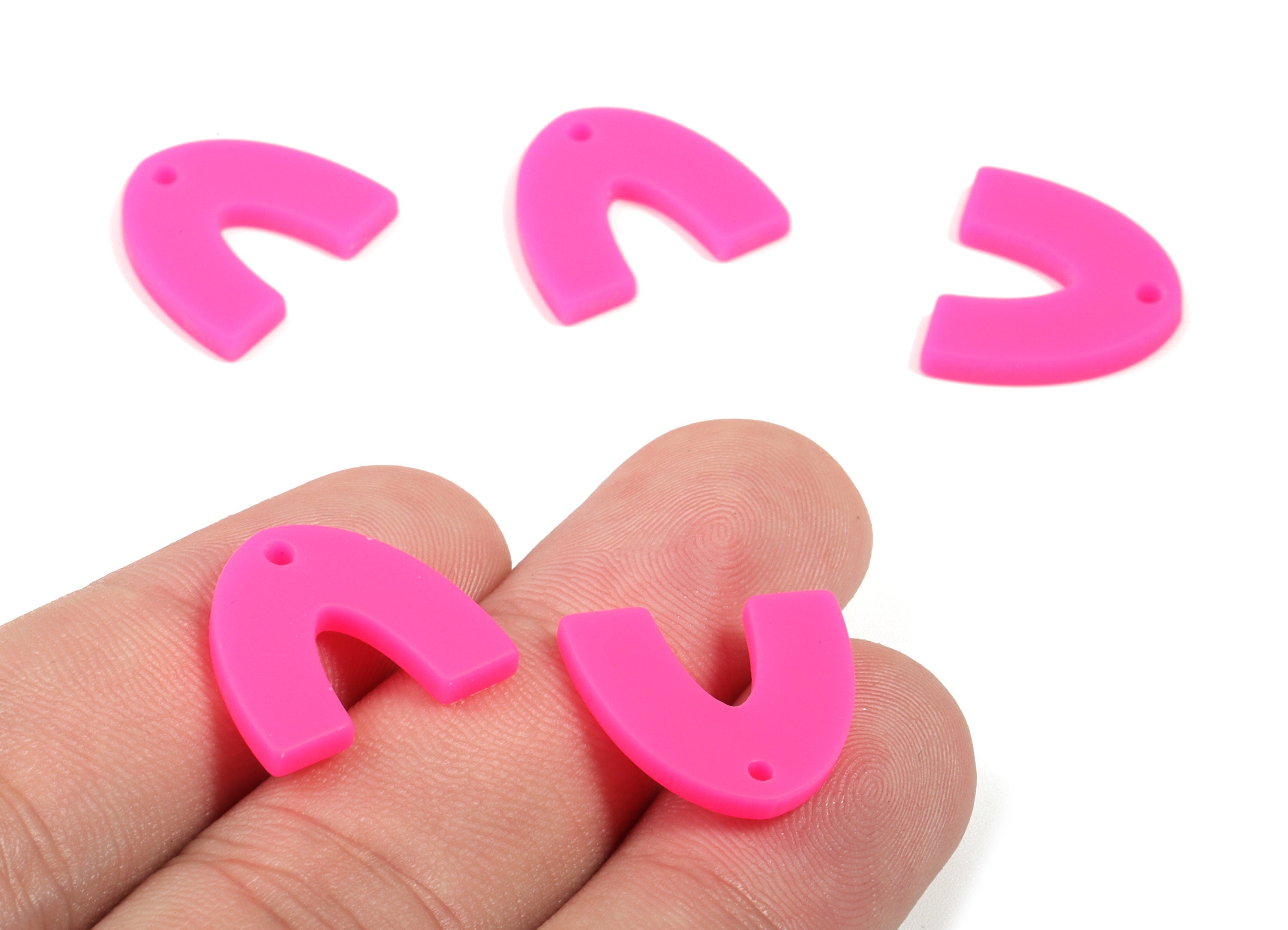 Acrylic Mini U Earring Charms - Matte Mini Geometric Earring - Jewelry Supplies - Color Code:A472 - 17.33x15.66x2.2mm - AC1890D - DOMEDBAZAAR