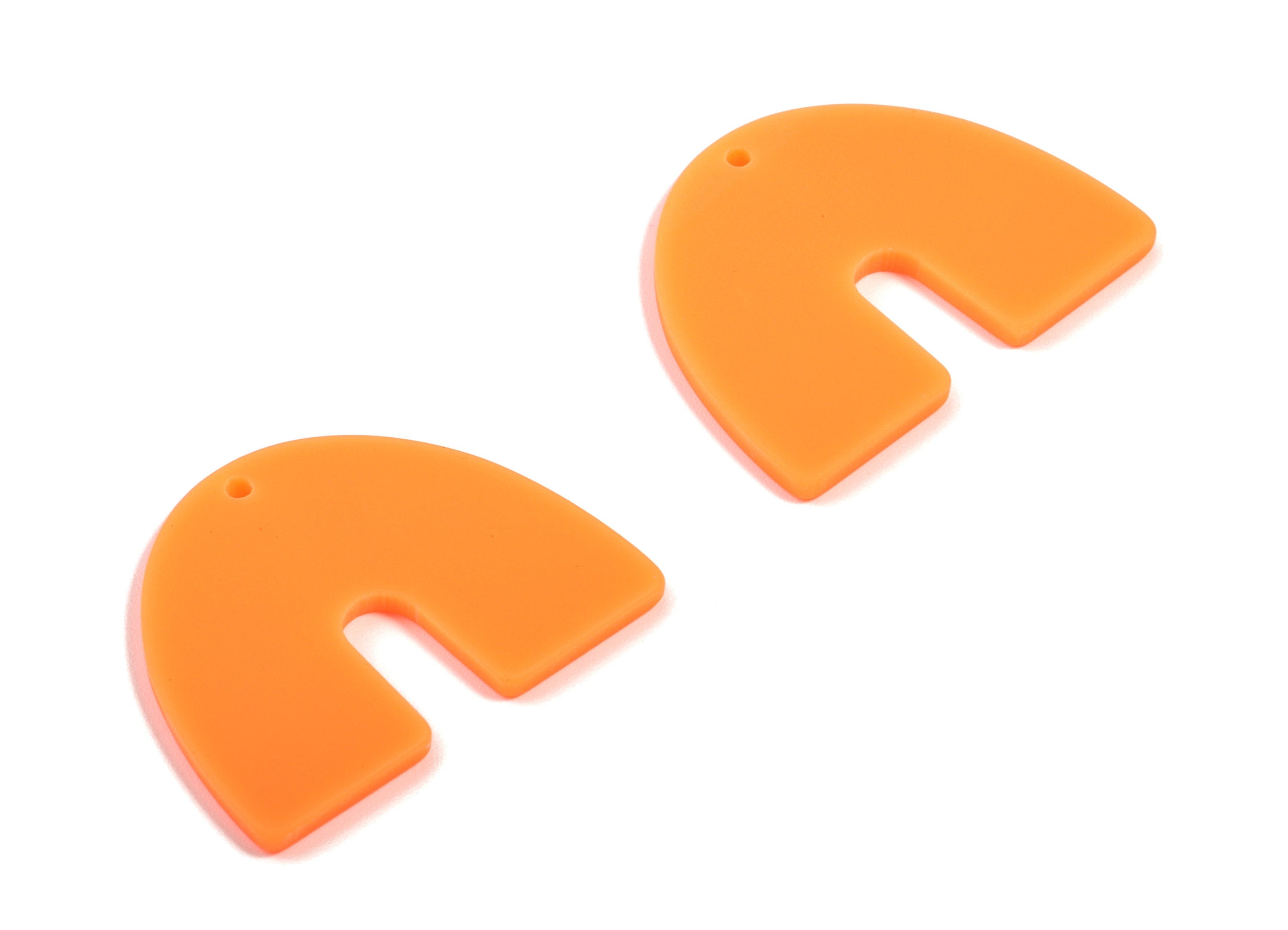 Acrylic U Earring Charms - Matte Mini Geometric Earring - Jewelry Supplies - 3 Holes - Color Code:A466 - 30.96x24.62x2.19mm - AC1894A - DOMEDBAZAAR