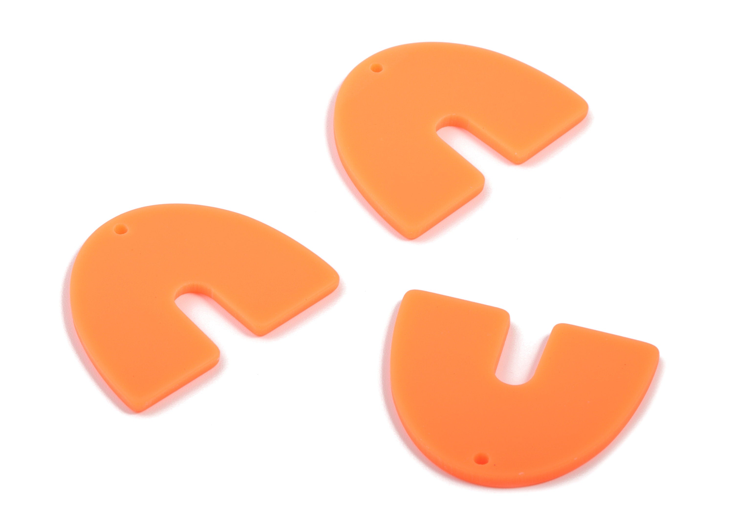 Acrylic U Earring Charms - Matte Mini Geometric Earring - Jewelry Supplies - 3 Holes - Color Code:A466 - 30.96x24.62x2.19mm - AC1894A - DOMEDBAZAAR