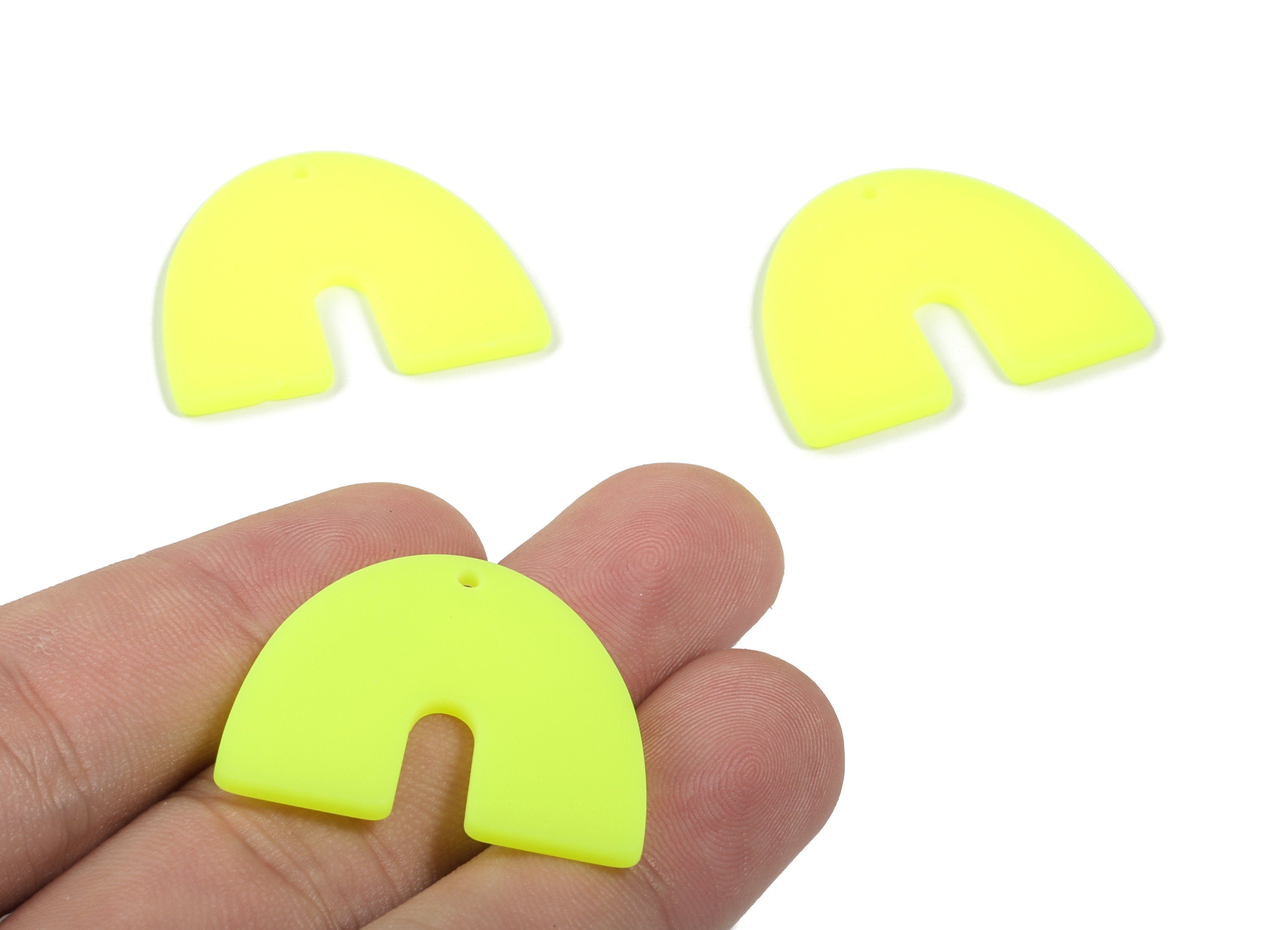 Acrylic U Earring Charms - Matte Mini Geometric Earring - Jewelry Supplies - Color Code:A470 - 30.96x24.62x2.19mm - AC1894E - DOMEDBAZAAR