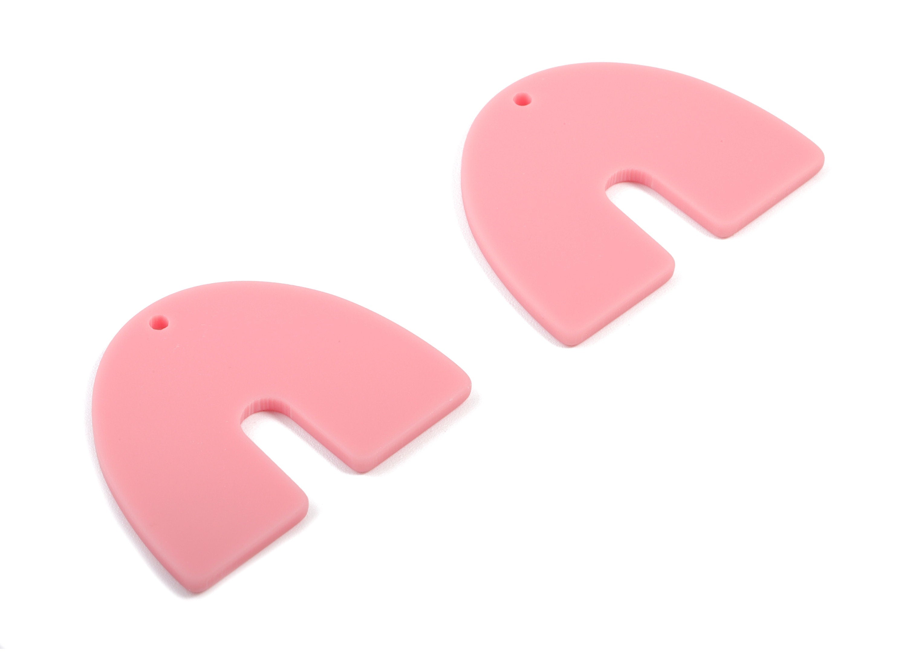 Acrylic U Earring Charms - Matte Mini Geometric Earring - Jewelry Supplies - Color Code:A471 - 30.96x24.62x2.19mm - AC1894F - DOMEDBAZAAR