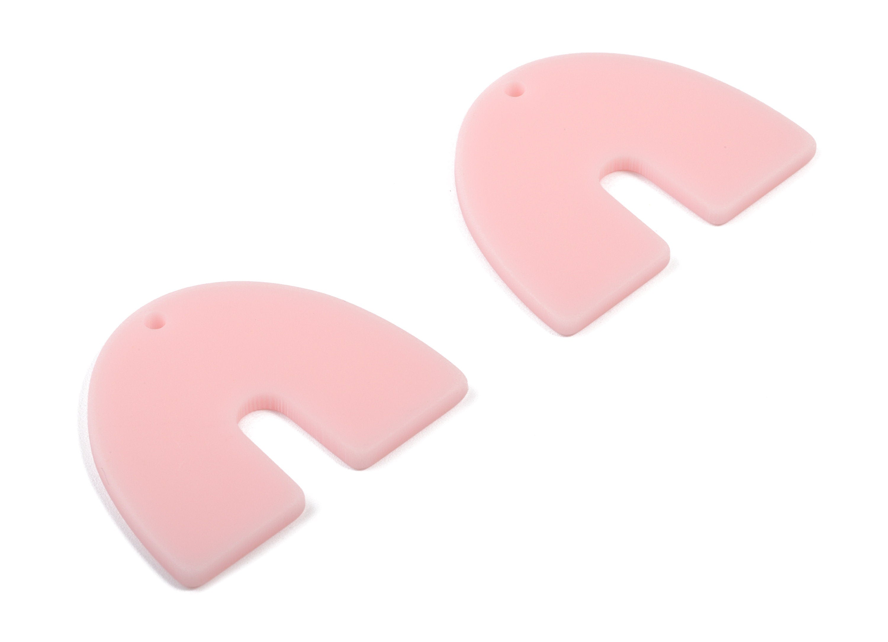 Acrylic U Earring Charms - Matte Mini Geometric Earring - Jewelry Supplies - 3 Holes - Color Code:A473 - 30.96x24.62x2.19mm - AC1894J - DOMEDBAZAAR