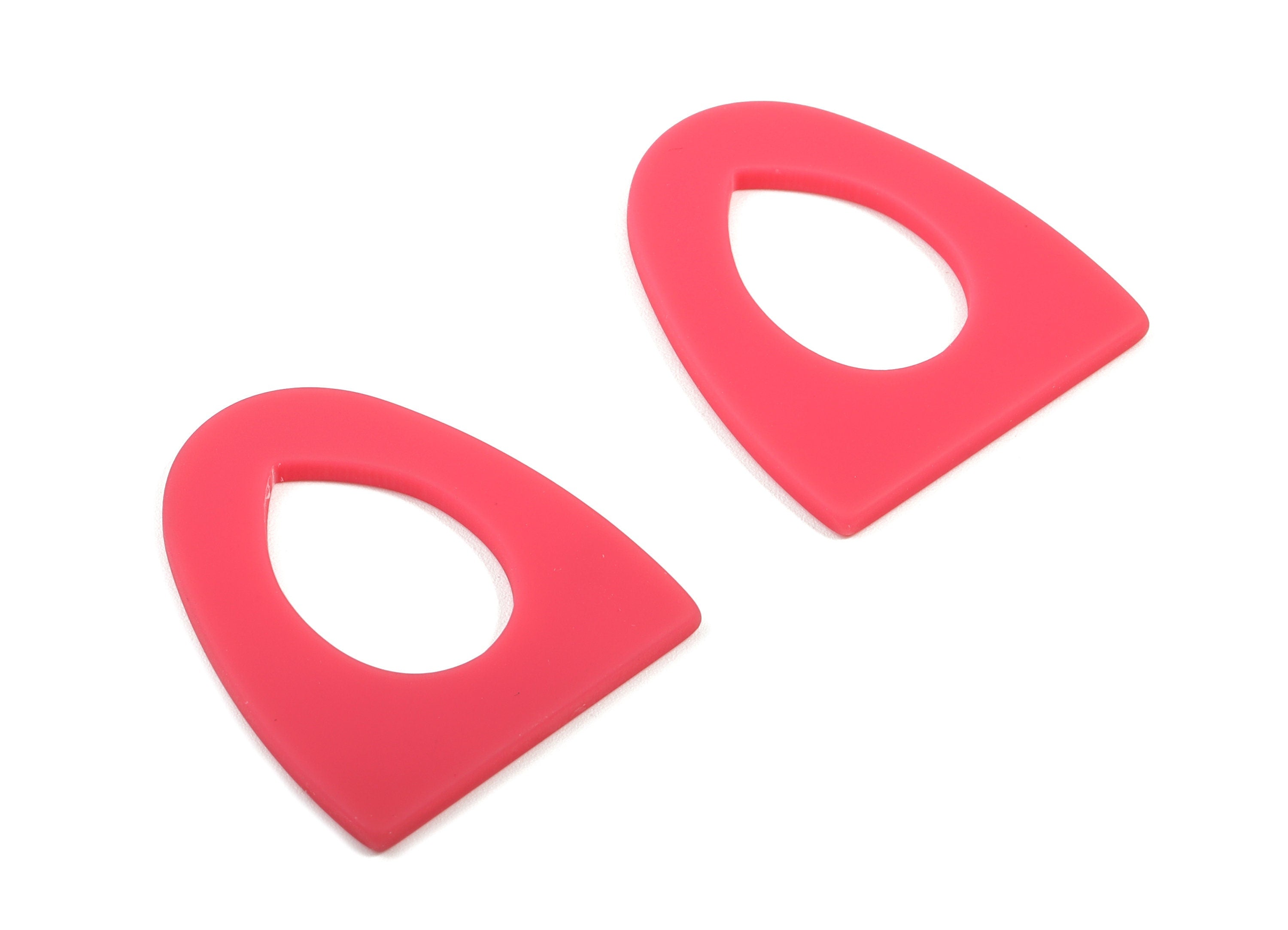 Acrylic Half Ellipse Earring Charm - Matte Drop Charms - Earring Findings - Jewelry Supplies - Color Code:A477 - 31.69x27.06x2.2mm - AC1876A - DOMEDBAZAAR