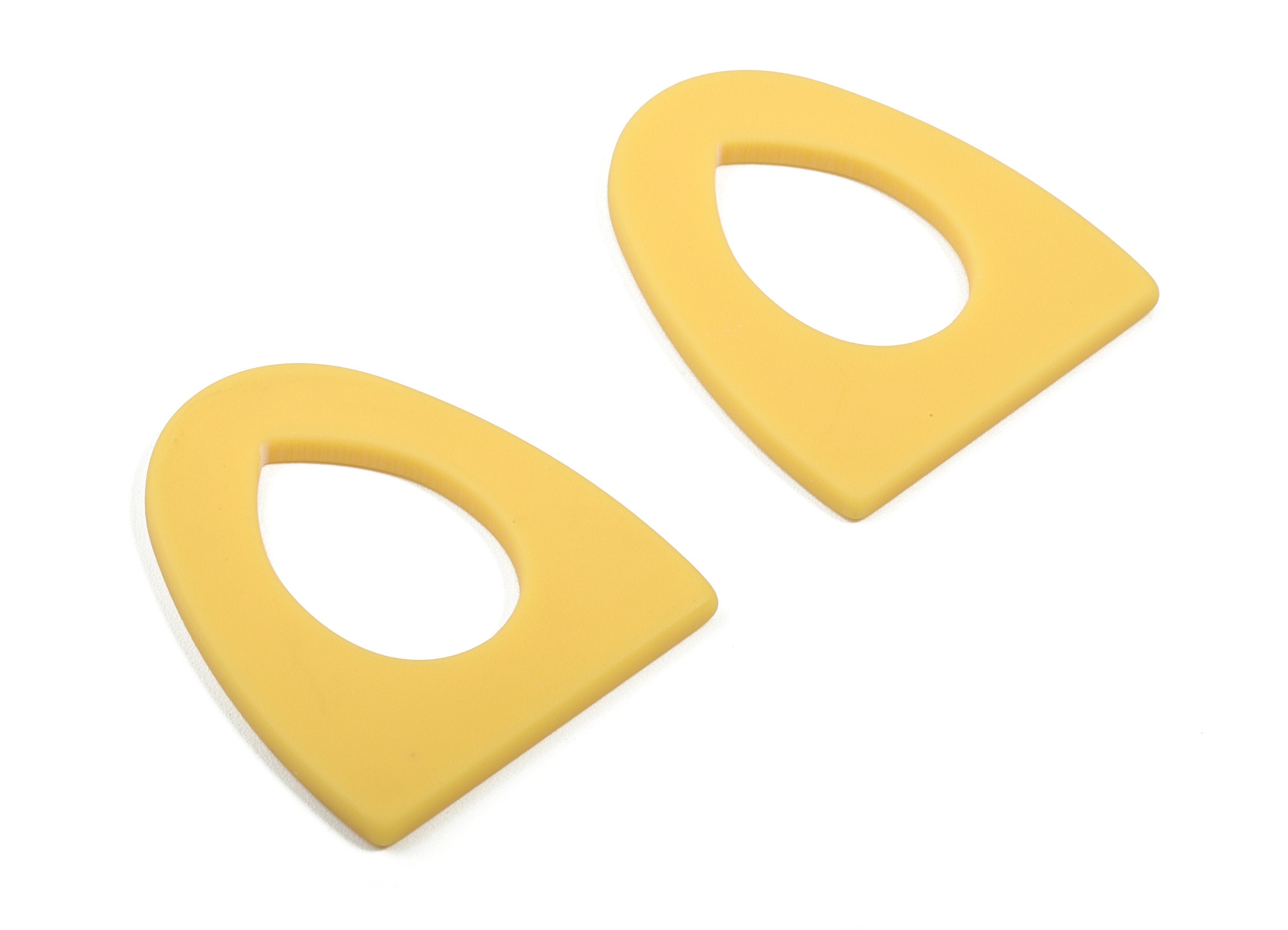 Acrylic Half Ellipse Earring Charm - Matte Drop Charms - Earring Findings - Jewelry Supplies - Color Code:A474 - 31.69x27.06x2.2mm - AC1876C - DOMEDBAZAAR