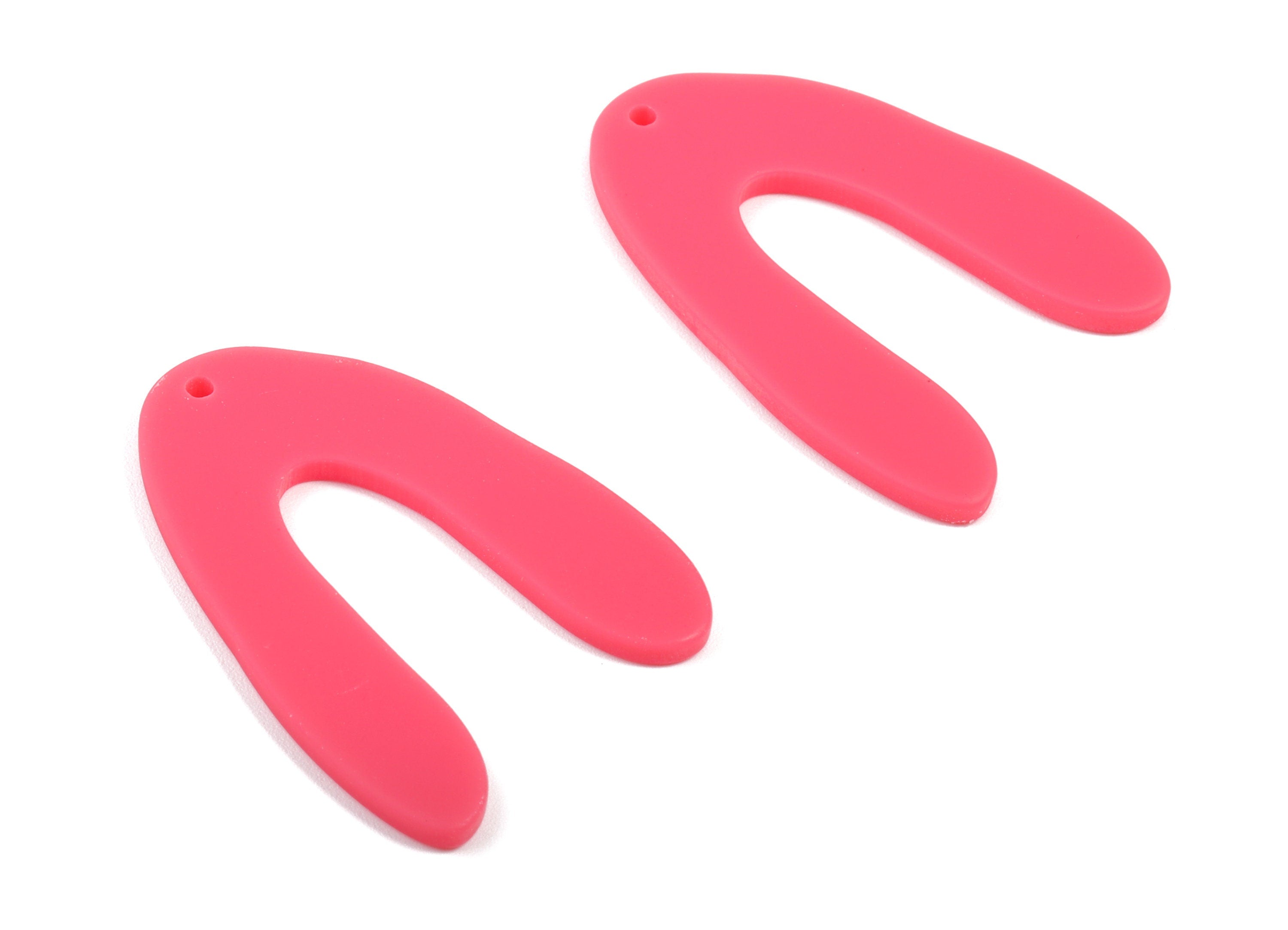 Acrylic U Earring Charm - Matte U Charms - Earring Findings - Jewelry Supplies - Color Code:A477 - 35.26x25.55x2.28mm - AC1881A - DOMEDBAZAAR