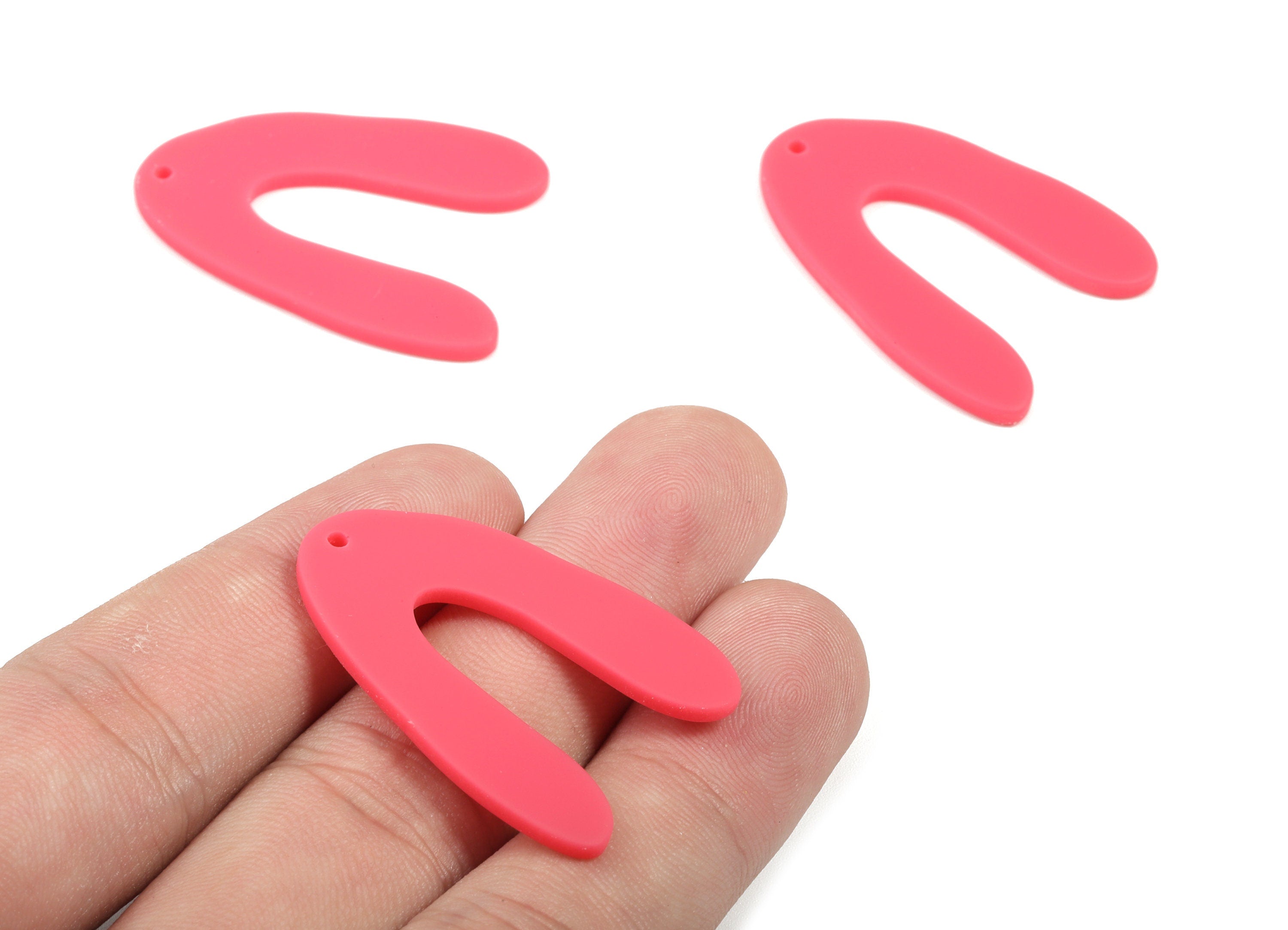 Acrylic U Earring Charm - Matte U Charms - Earring Findings - Jewelry Supplies - Color Code:A477 - 35.26x25.55x2.28mm - AC1881A - DOMEDBAZAAR