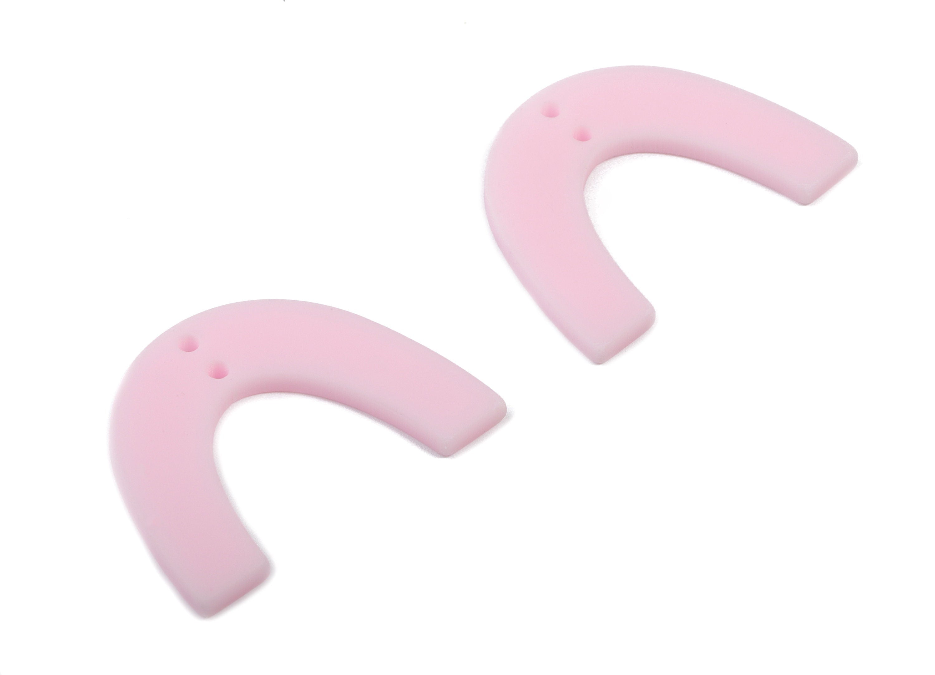 Acrylic U Earring Connector - Matte Geometric Earring Charms - 2 Holes - Jewelry Supplies - Color Code:A473 - 31.97x24.07x2.12mm - AC1885A - DOMEDBAZAAR