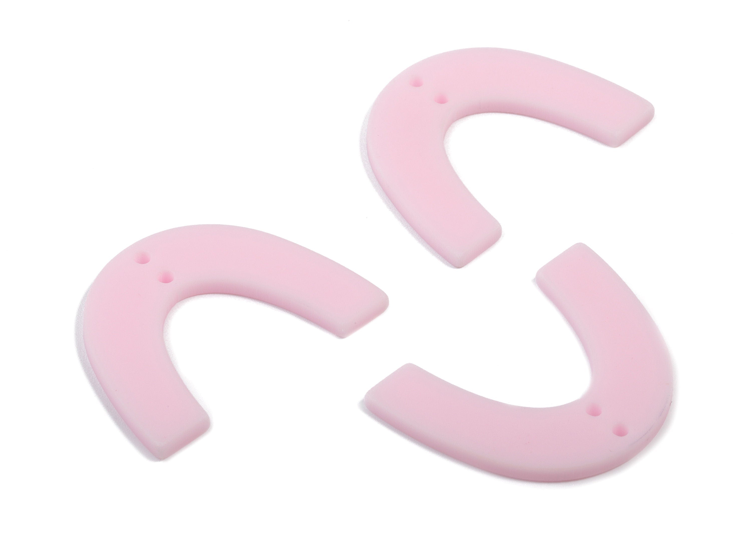 Acrylic U Earring Connector - Matte Geometric Earring Charms - 2 Holes - Jewelry Supplies - Color Code:A473 - 31.97x24.07x2.12mm - AC1885A - DOMEDBAZAAR
