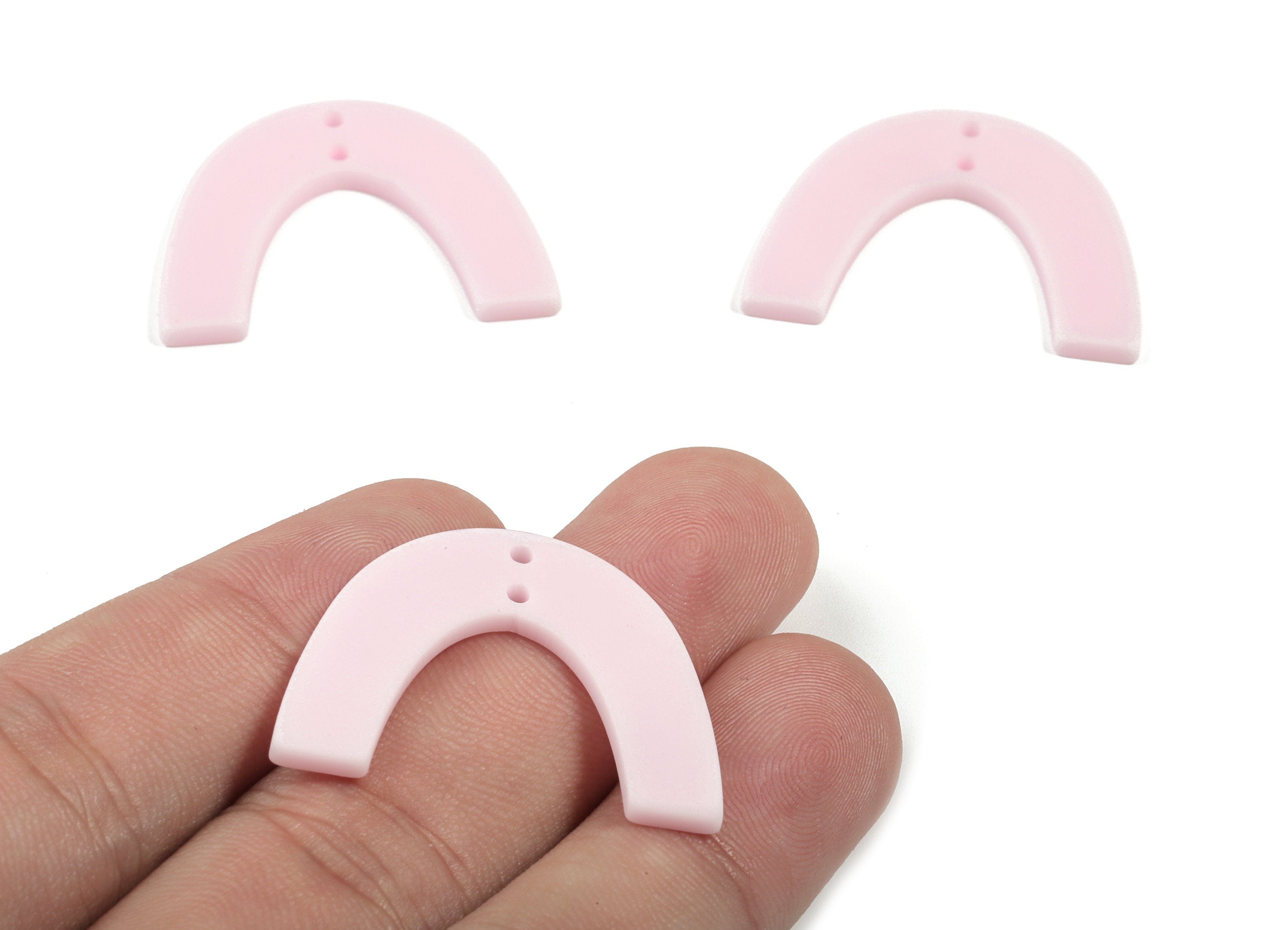 Acrylic U Earring Connector - Matte Geometric Earring Charms - 2 Holes - Jewelry Supplies - Color Code:A473 - 31.97x24.07x2.12mm - AC1885A - DOMEDBAZAAR