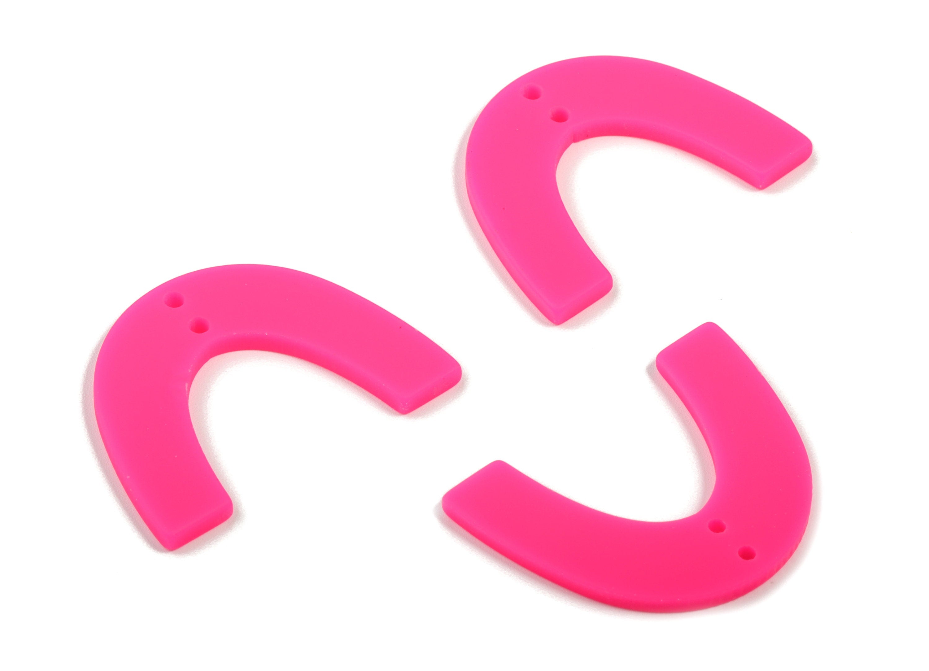 Acrylic U Earring Connector - Matte Geometric Earring Charms - 2 Holes - Jewelry Supplies - Color Code:A472 - 31.97x24.07x2.12mm - AC1885D - DOMEDBAZAAR