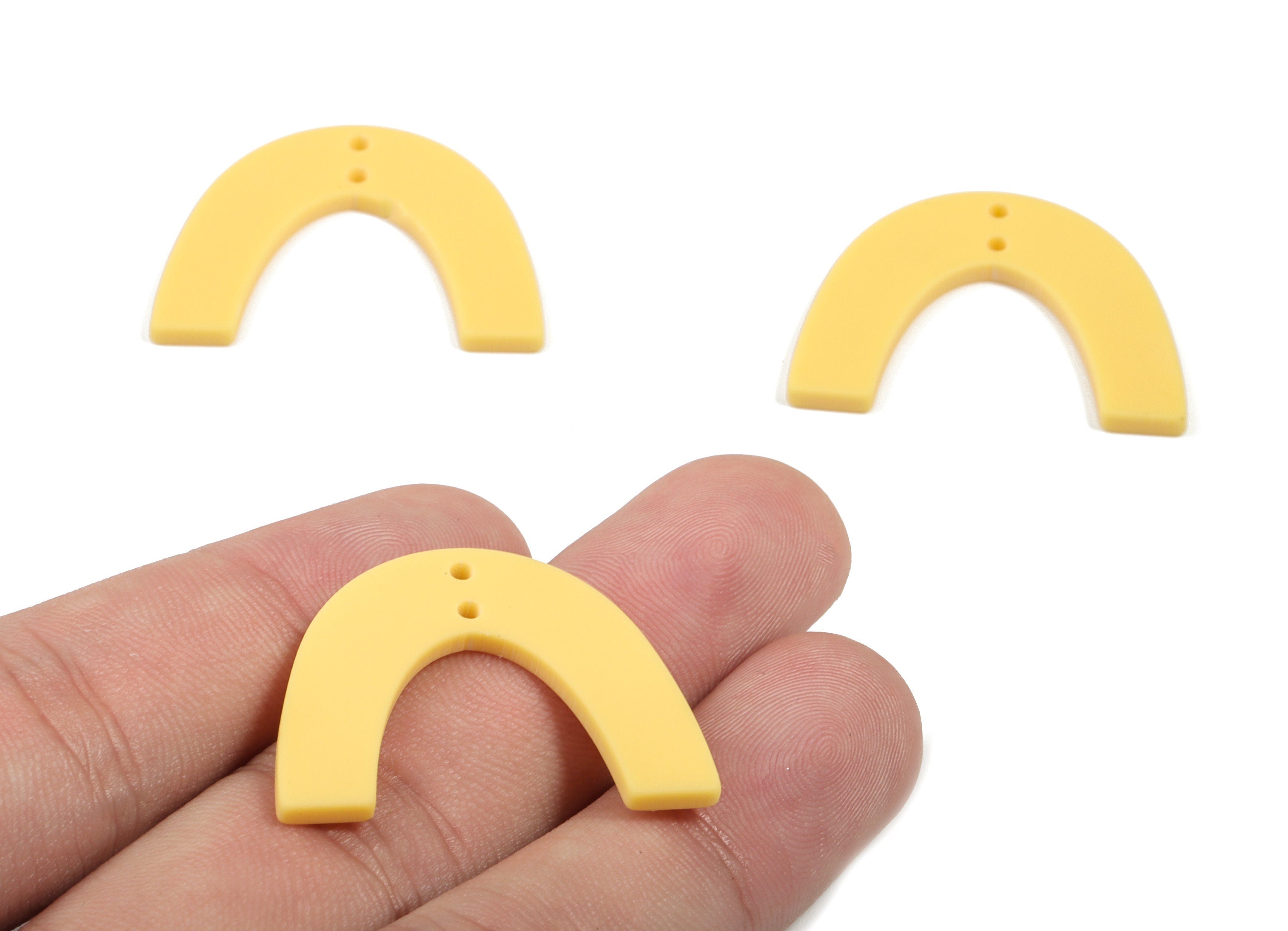 Acrylic U Earring Connector - Matte Geometric Earring Charms - 2 Holes - Jewelry Supplies - Color Code:A474 - 31.97x24.07x2.12mm - AC1885E - DOMEDBAZAAR