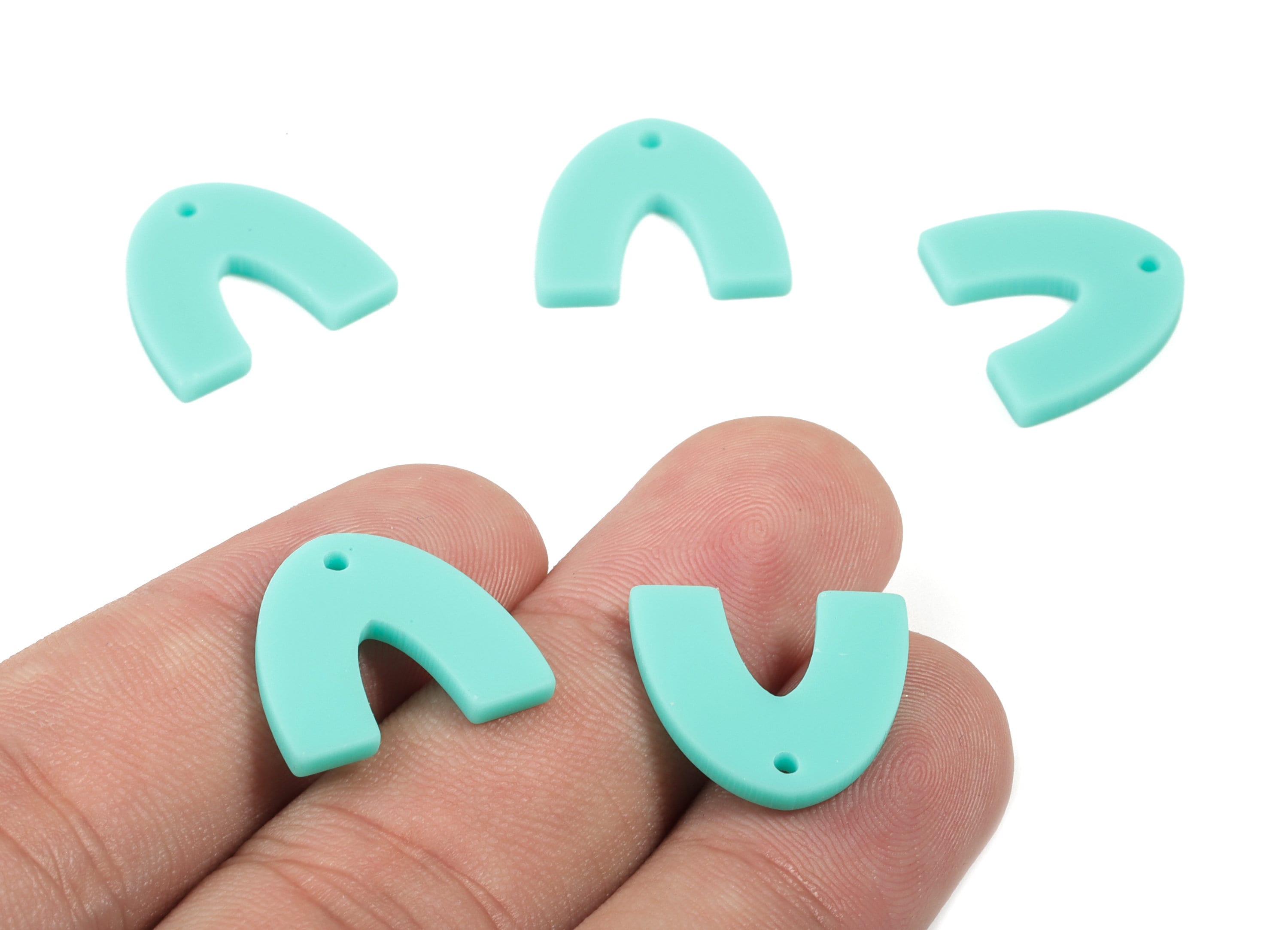 Acrylic Mini U Earring Charms - Matte Mini Geometric Earring - Jewelry Supplies - Color Code:A467 - 17.33x15.66x2.2mm - AC1890C - DOMEDBAZAAR