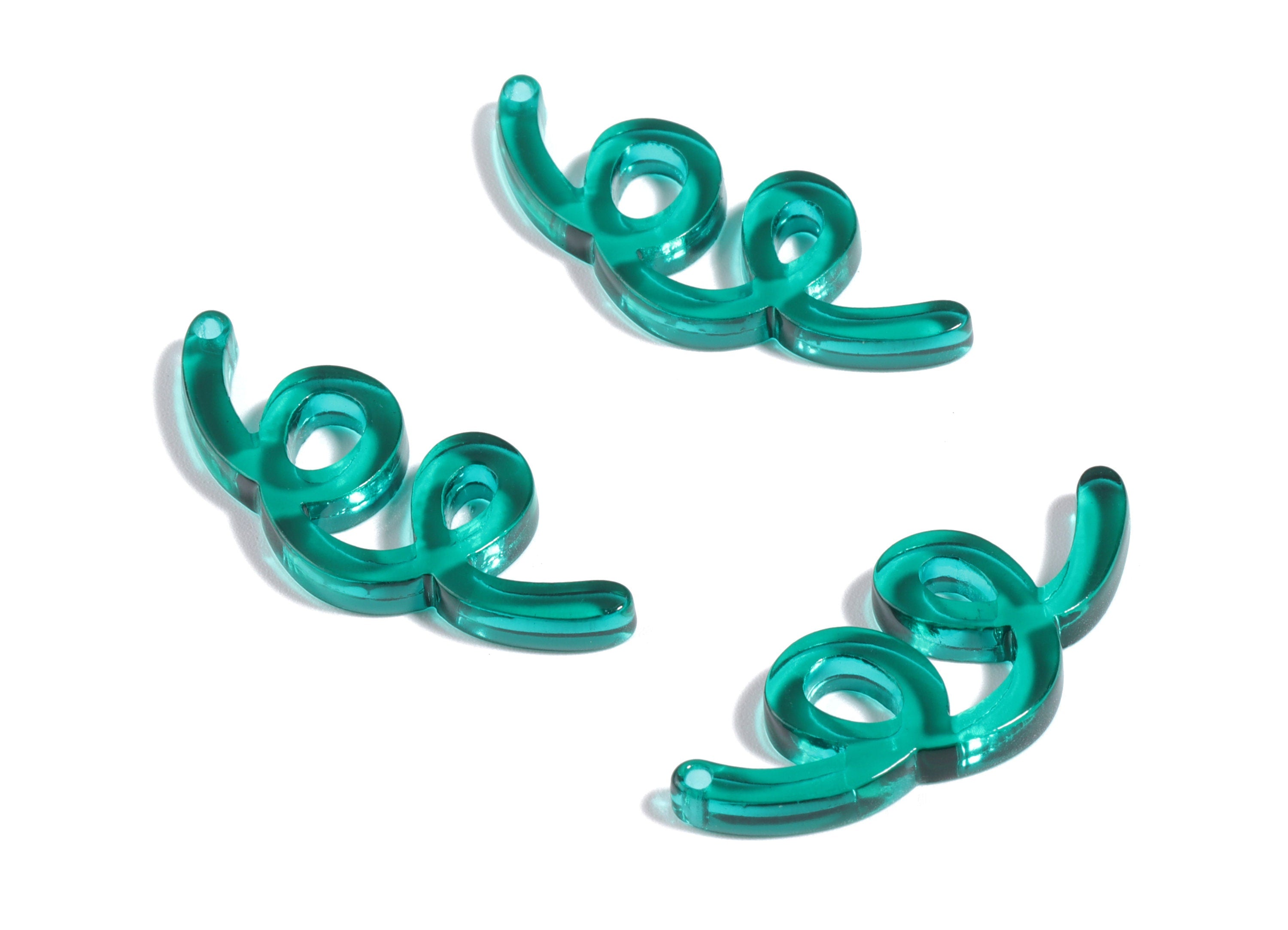 Acrylic Wavy Earring Connector - Green Knot Earring Charms - Jewelry Supplies - Color Code:A463 - 31.76x13.04x2.86mm - AC1924D - DOMEDBAZAAR