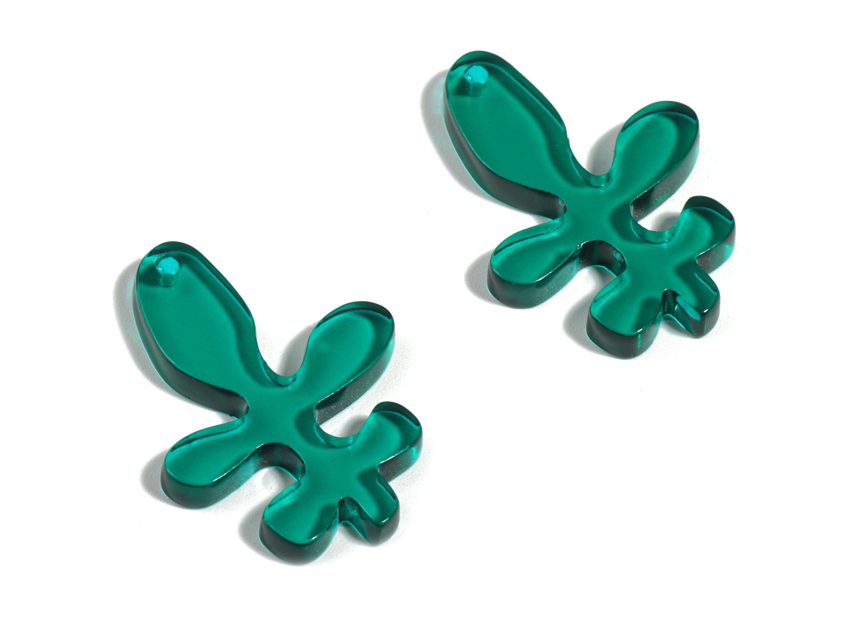 Acrylic Splash Earring Charms - Green Splash Charm - Earring Findings - Jewelry Supplies - Color Code:A463 - 29.79x22.05x3.03mm - AC1925D - DOMEDBAZAAR