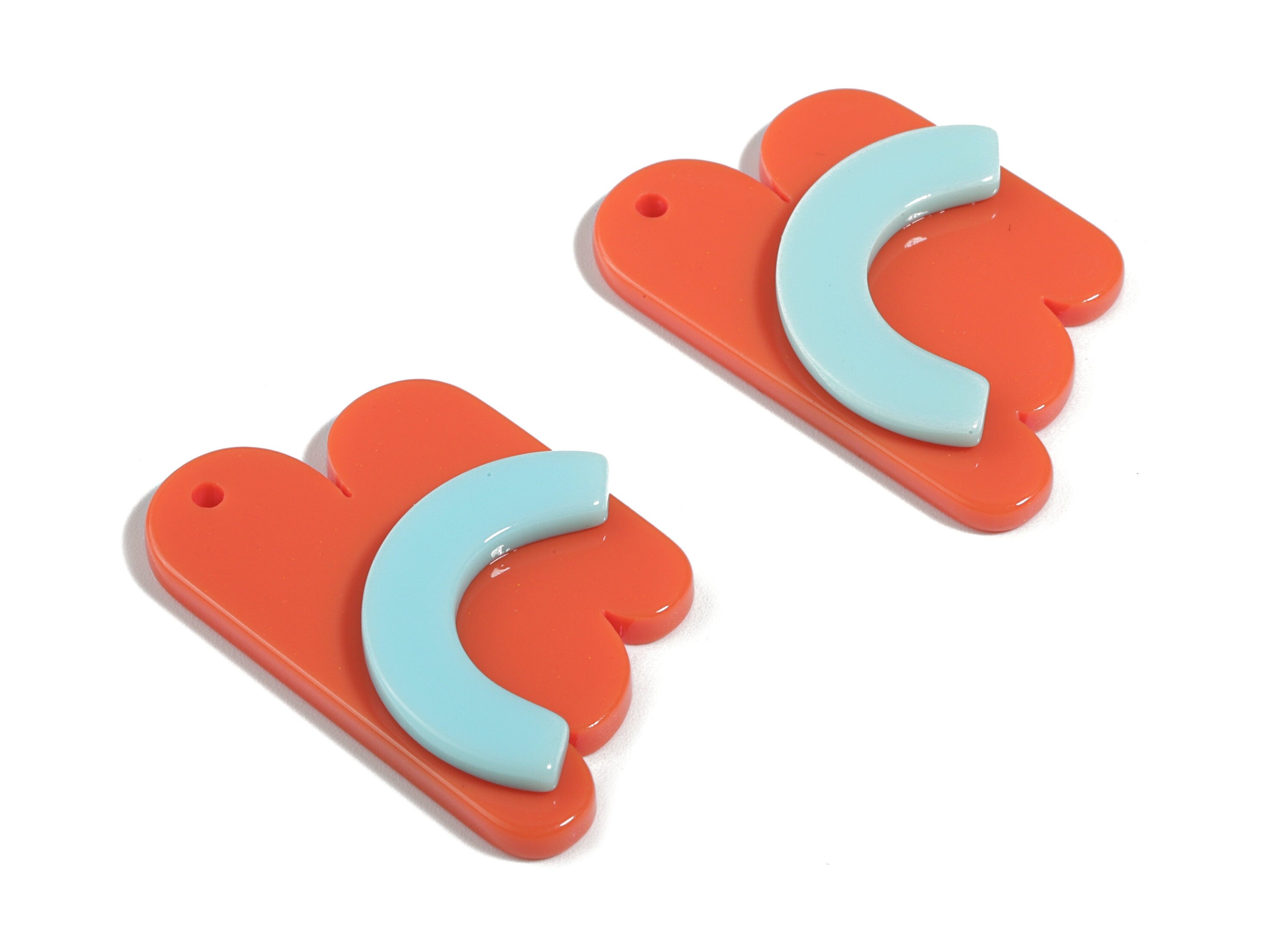 Acrylic Geometric Charms - Geometric Earring and Pandant - Earring Findings - Jewelry Supplies - 34.46x22.01x4.22mm - AC1910 - DOMEDBAZAAR