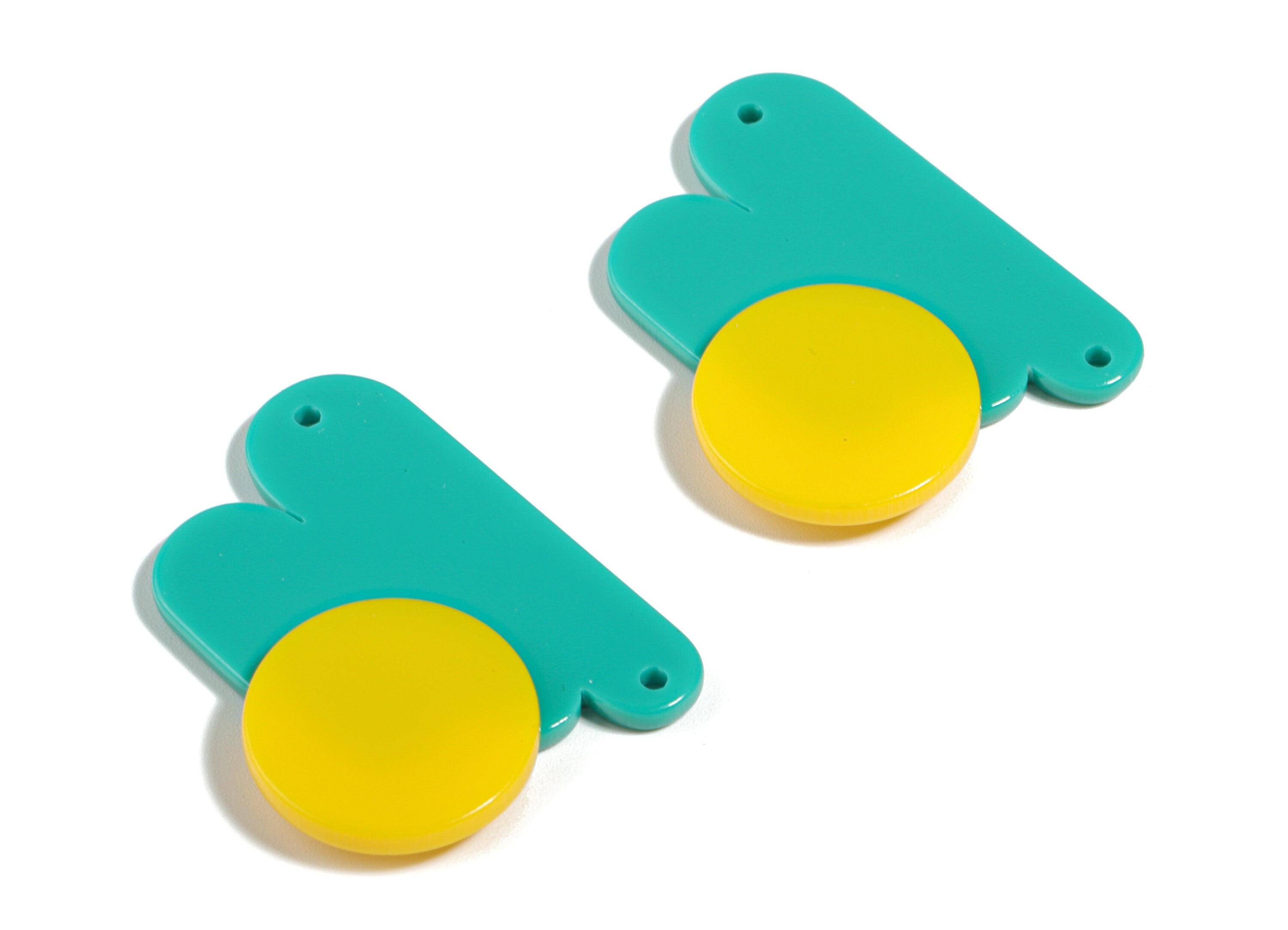 Acrylic Geometric Charms - Round Earring and Pandant - Earring Findings - Jewelry Supplies - 34.56x27.83x4.76mm - AC1911 - DOMEDBAZAAR