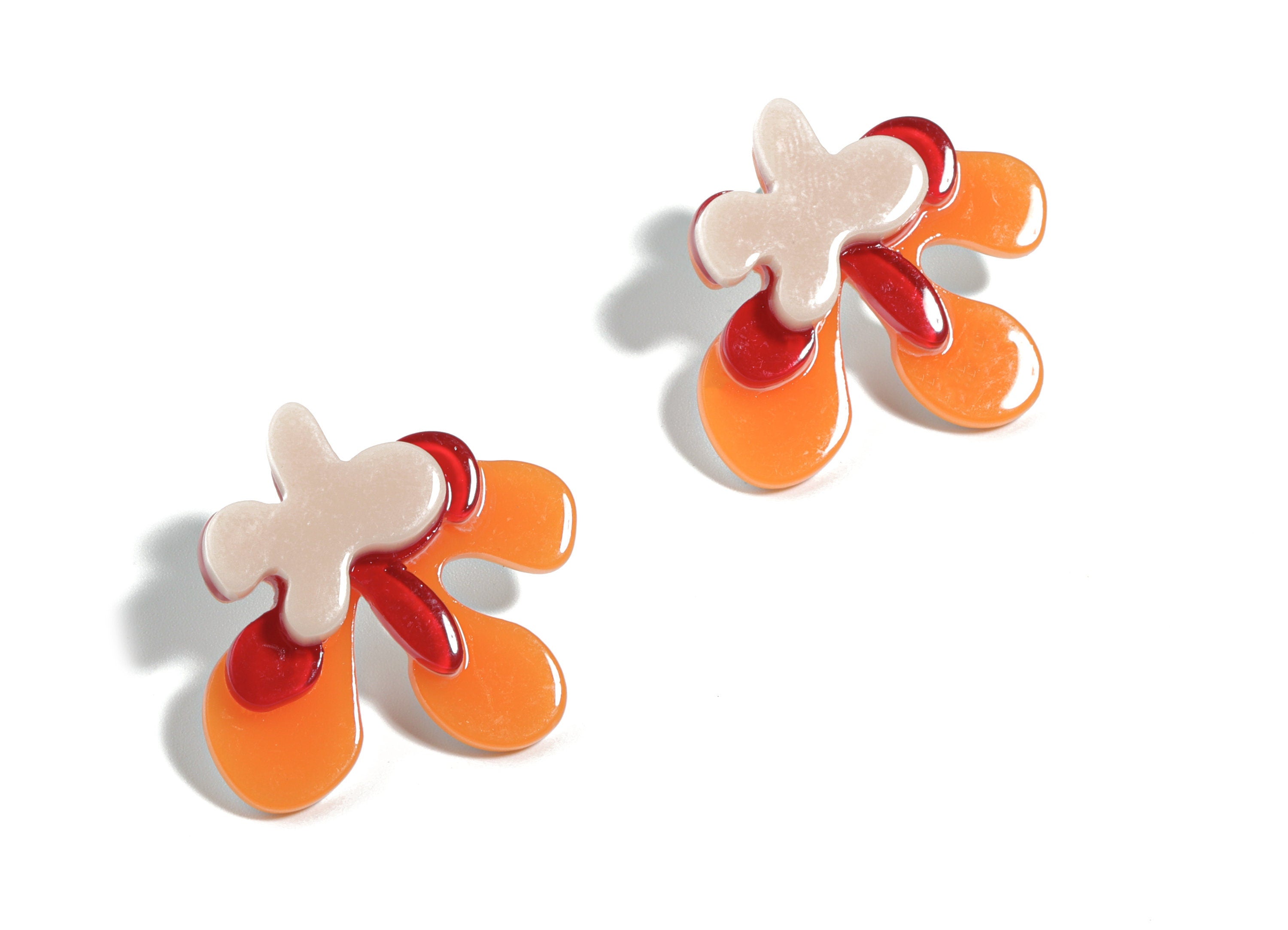 Acrylic Splash Earring Stud - Drop Earring Post - Earring Post - Jewelry Supplies - 28.01x25.85x6.62mm - AC1906 - DOMEDBAZAAR