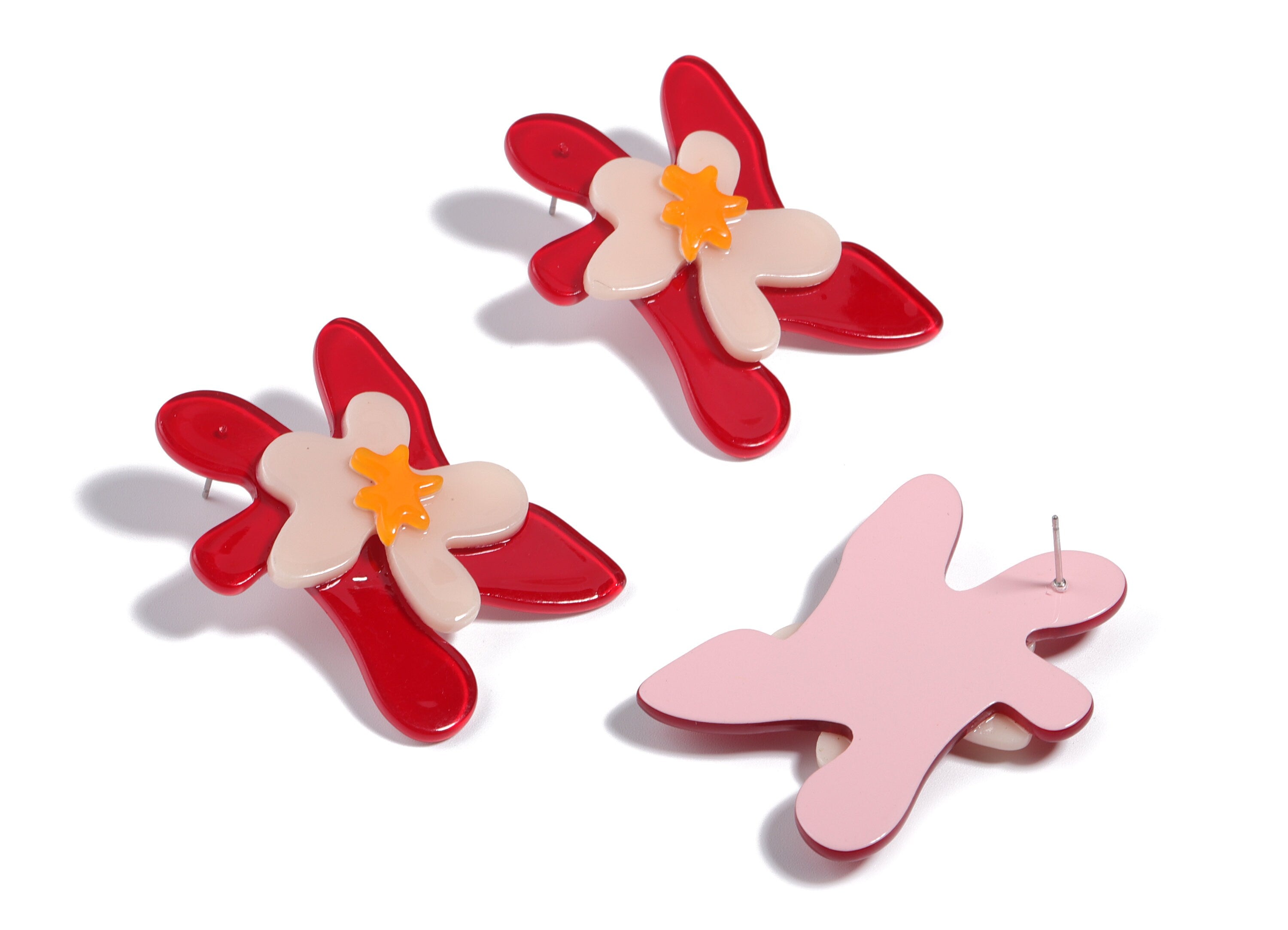 Acrylic Splash Earring Stud - Drop Earring Post - Earring Post - Jewelry Supplies - 52.0x33.31x6.33mm - AC1914 - DOMEDBAZAAR