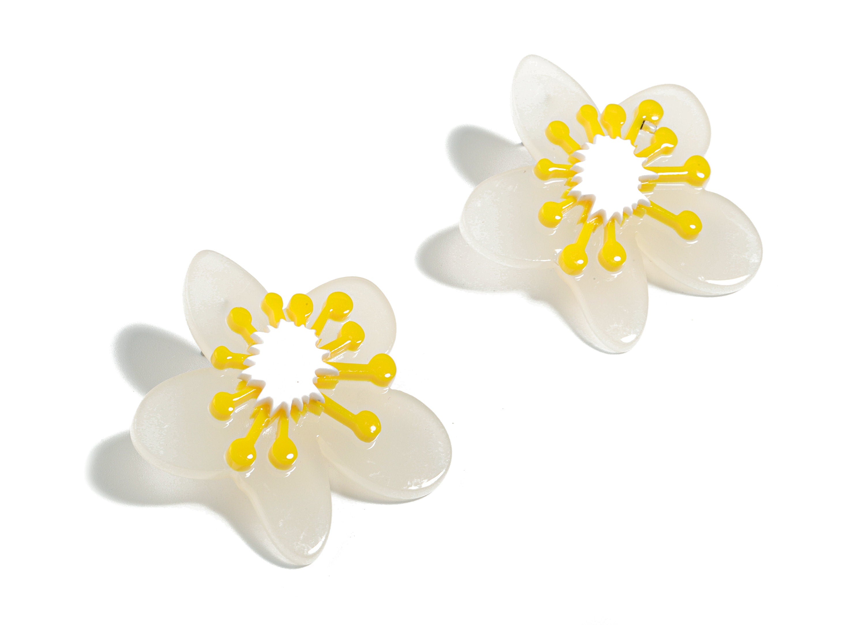 Acrylic Lotus Clear Earring Stud - Flower Earring Post - Earring Post - Jewelry Supplies - 41.47x36.92x7.22mm - AC1917 - DOMEDBAZAAR