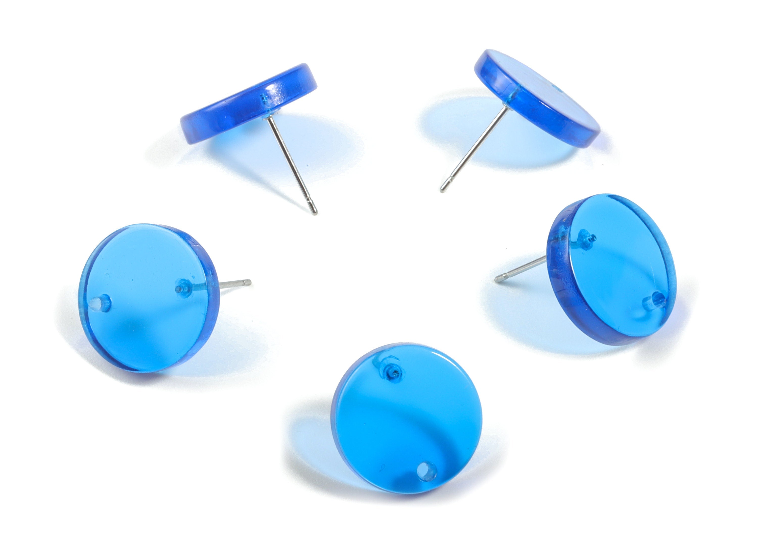 Acrylic Mini Circle Earring Stud - Mini Round Post - Earring Findings - Jewelry Supplies - Color Code:A464 - 14.79x14.79x2.68mm - AC1902C - DOMEDBAZAAR