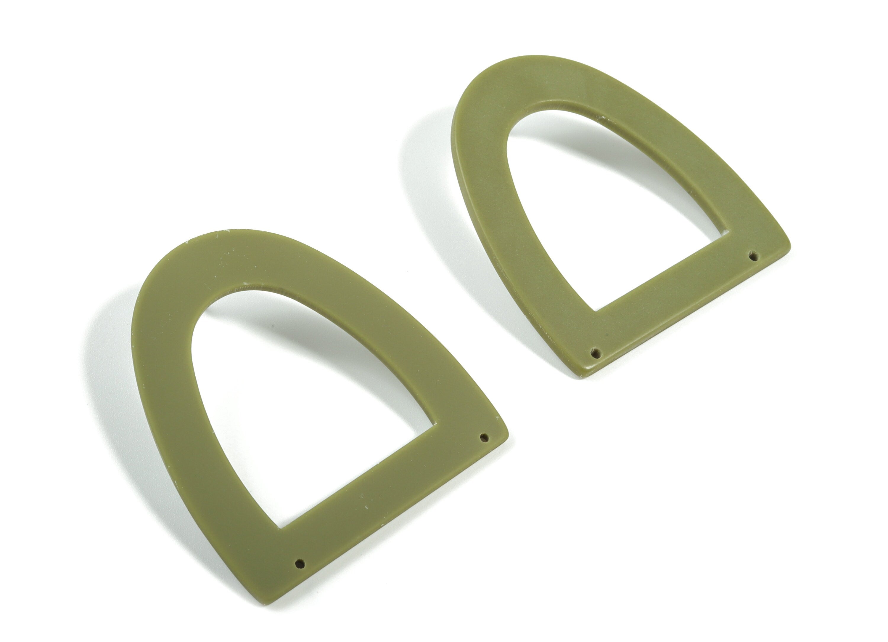 Acrylic Half Ellipse Earring Stud - Matte Semi circle Post - 2 Holes - Jewellery Supplies - Color Code:A477 - 48.93x43.75x2.33mm - AC1877B - DOMEDBAZAAR