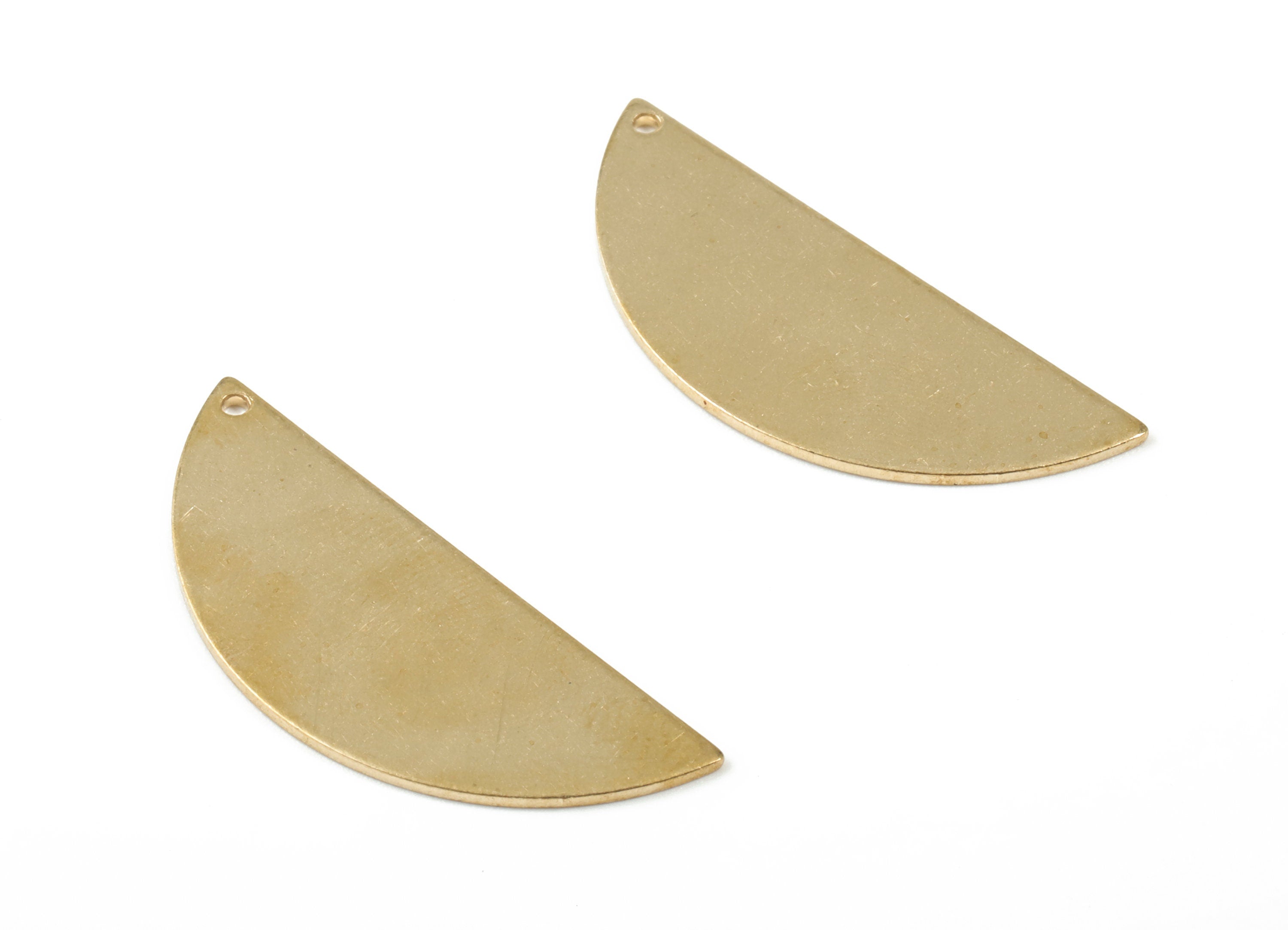 Personalized stamping blank - Brass Semi Circle Earring Charms - Raw Brass Half Moon Pendant - Earring Findings - 39x15.48x1.02mm - PP3551 - DOMEDBAZAAR