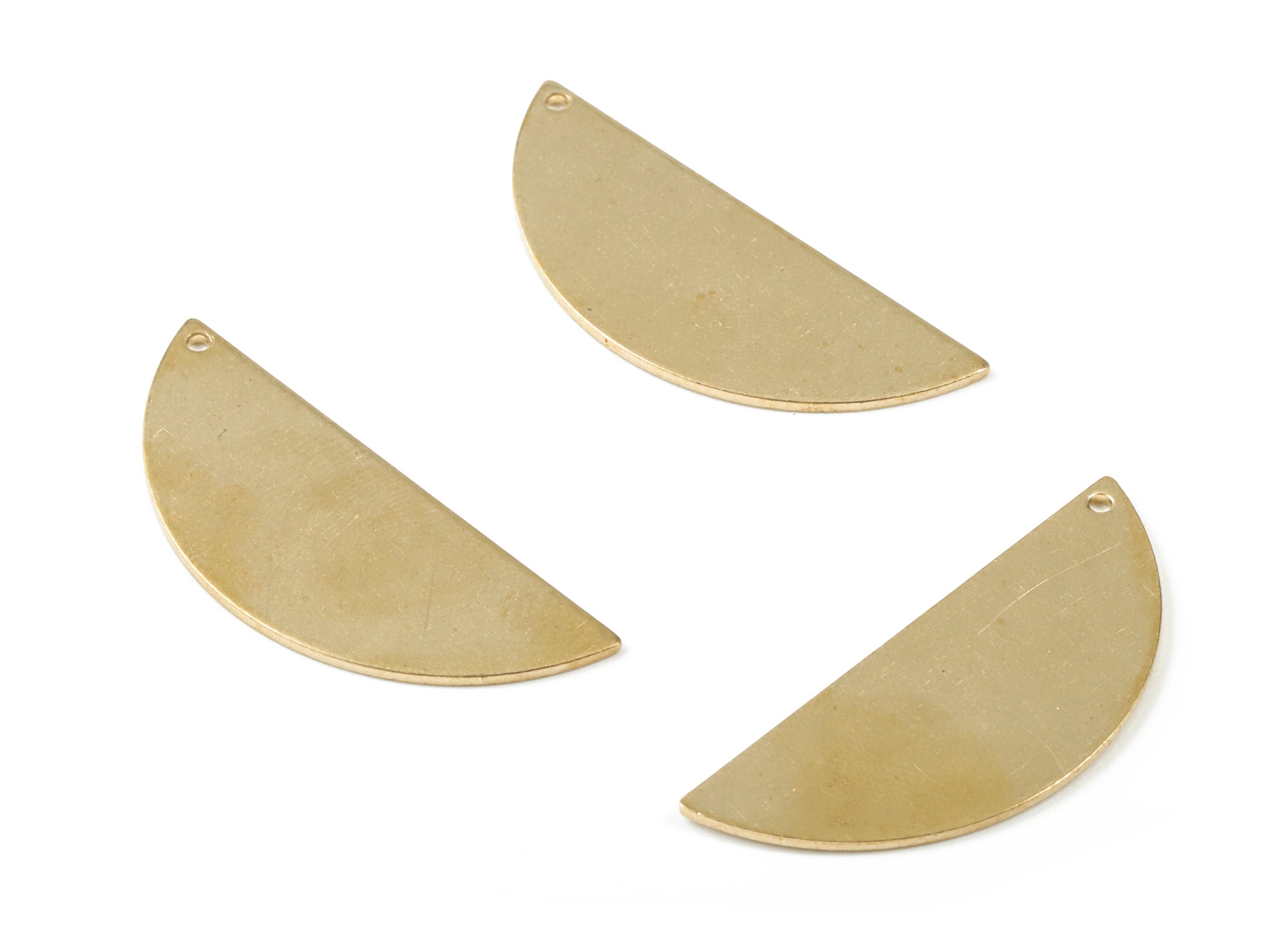 Personalized stamping blank - Brass Semi Circle Earring Charms - Raw Brass Half Moon Pendant - Earring Findings - 39x15.48x1.02mm - PP3551 - DOMEDBAZAAR
