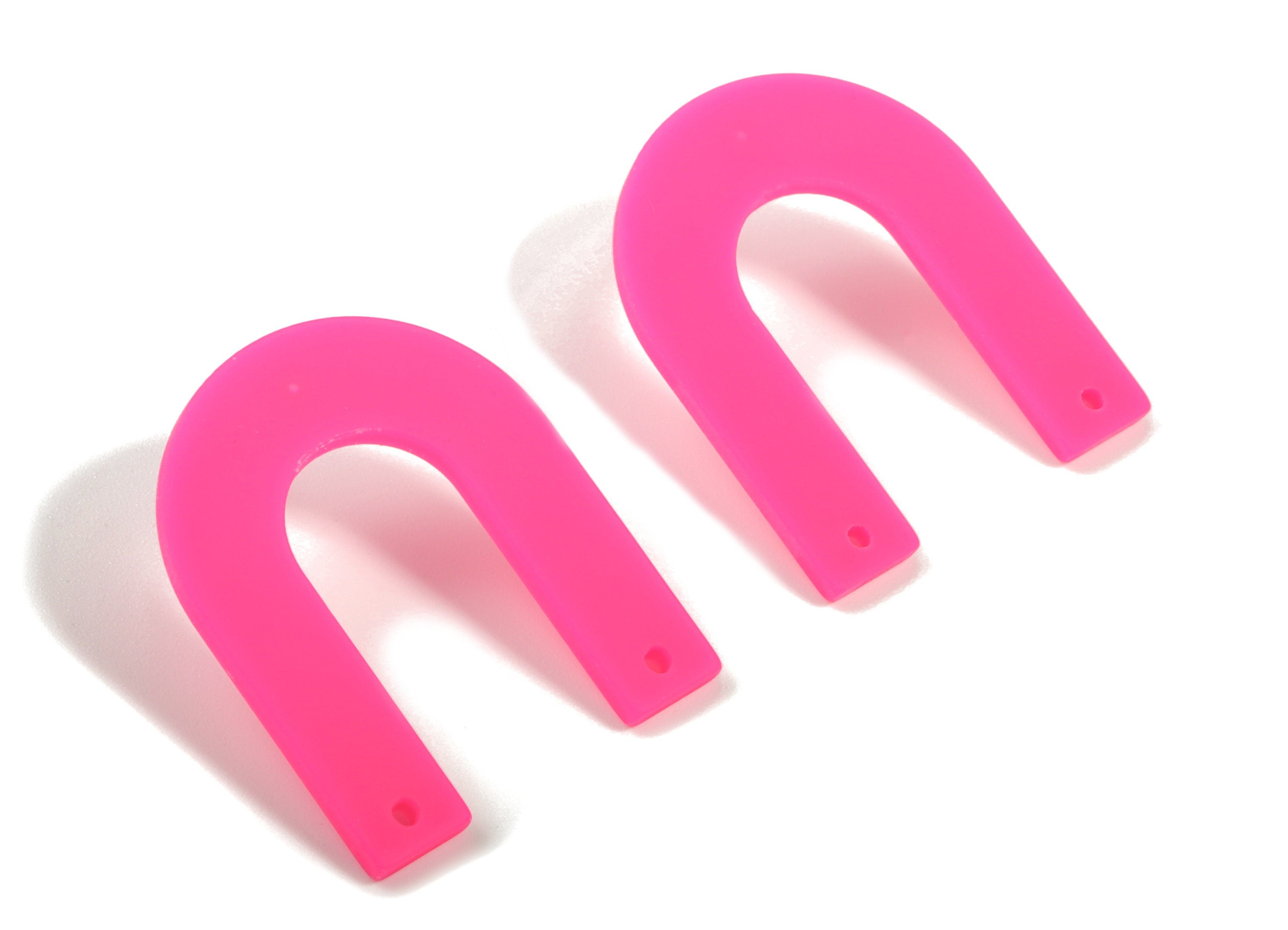 Acrylic U Earring Stud - Matte Geometric Earring Post - Jewelry Supplies - Color Code:A472 - 32.52x27.2x2.2mm - AC1886D - DOMEDBAZAAR