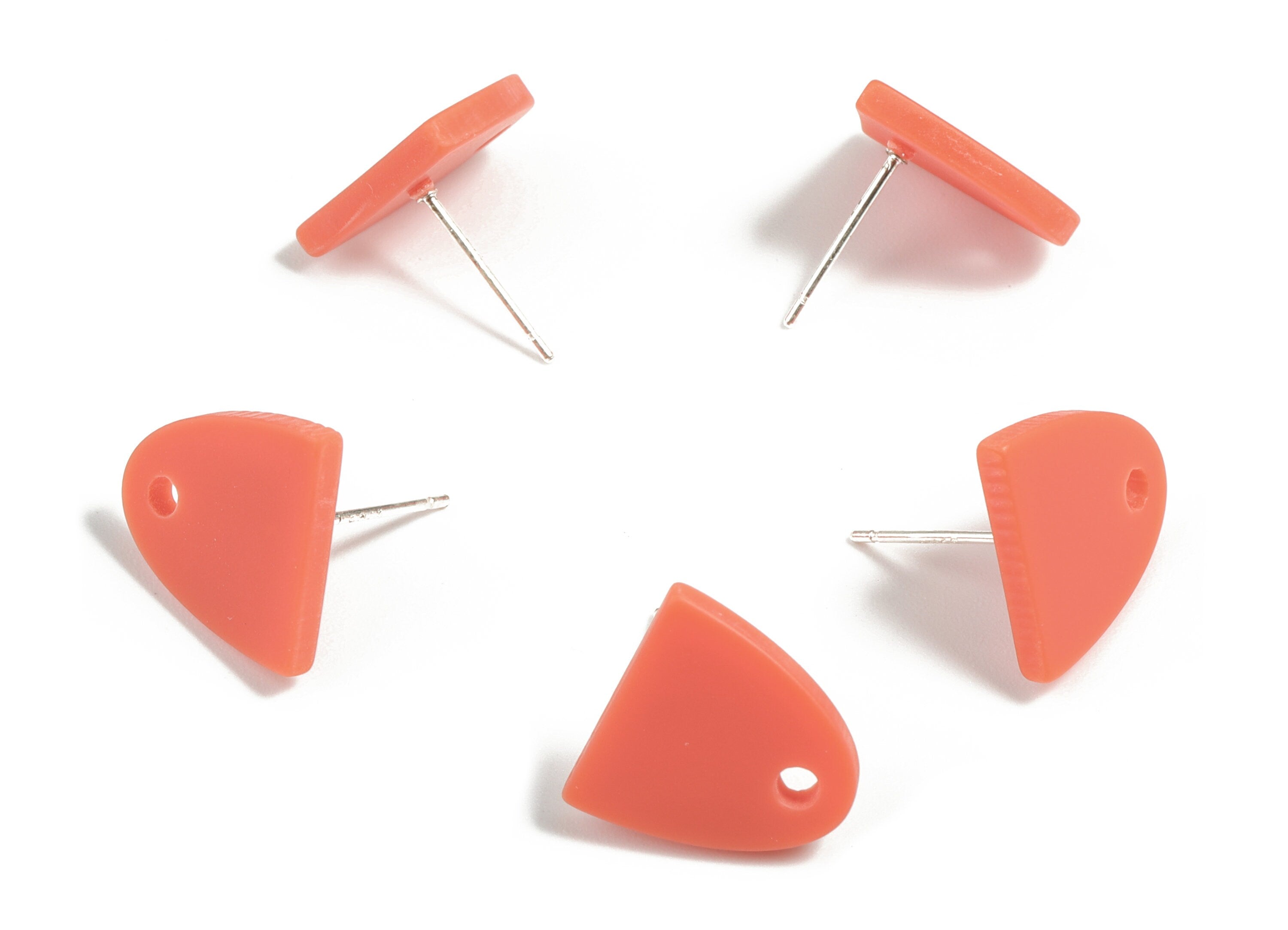 Acrylic Semi Circle Earring Post - Acrylic Half Moon Earring Stud - Earring Post - Jewelry Supplies - 13.81x13.76x2.26mm - AC1936A - DOMEDBAZAAR