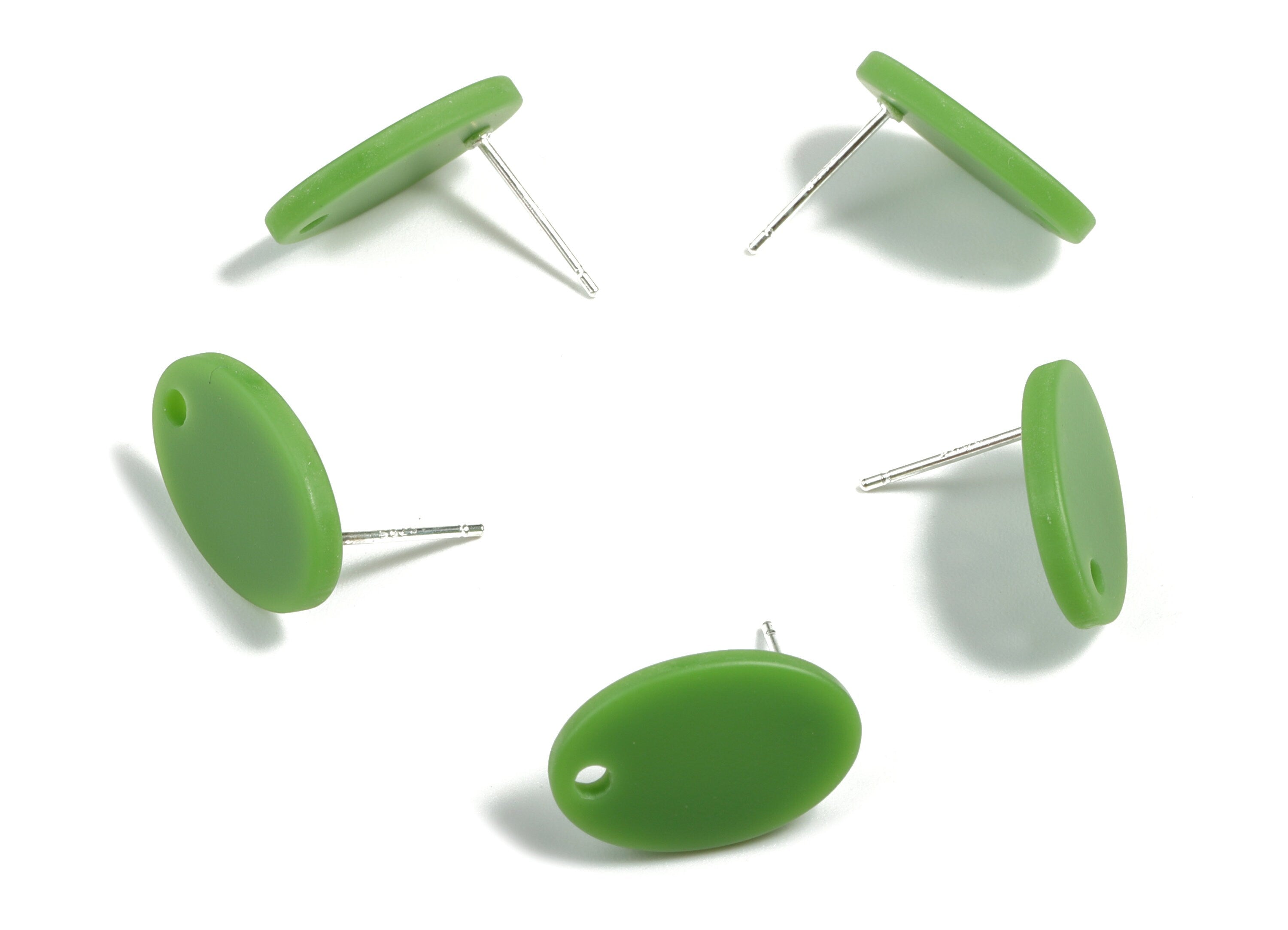 Acrylic Oval Earring Post - Acrylic Oval Earring Stud - Earring Post - Jewelry Supplies - 17.58x11.72x2.23mm - AC1954A - DOMEDBAZAAR