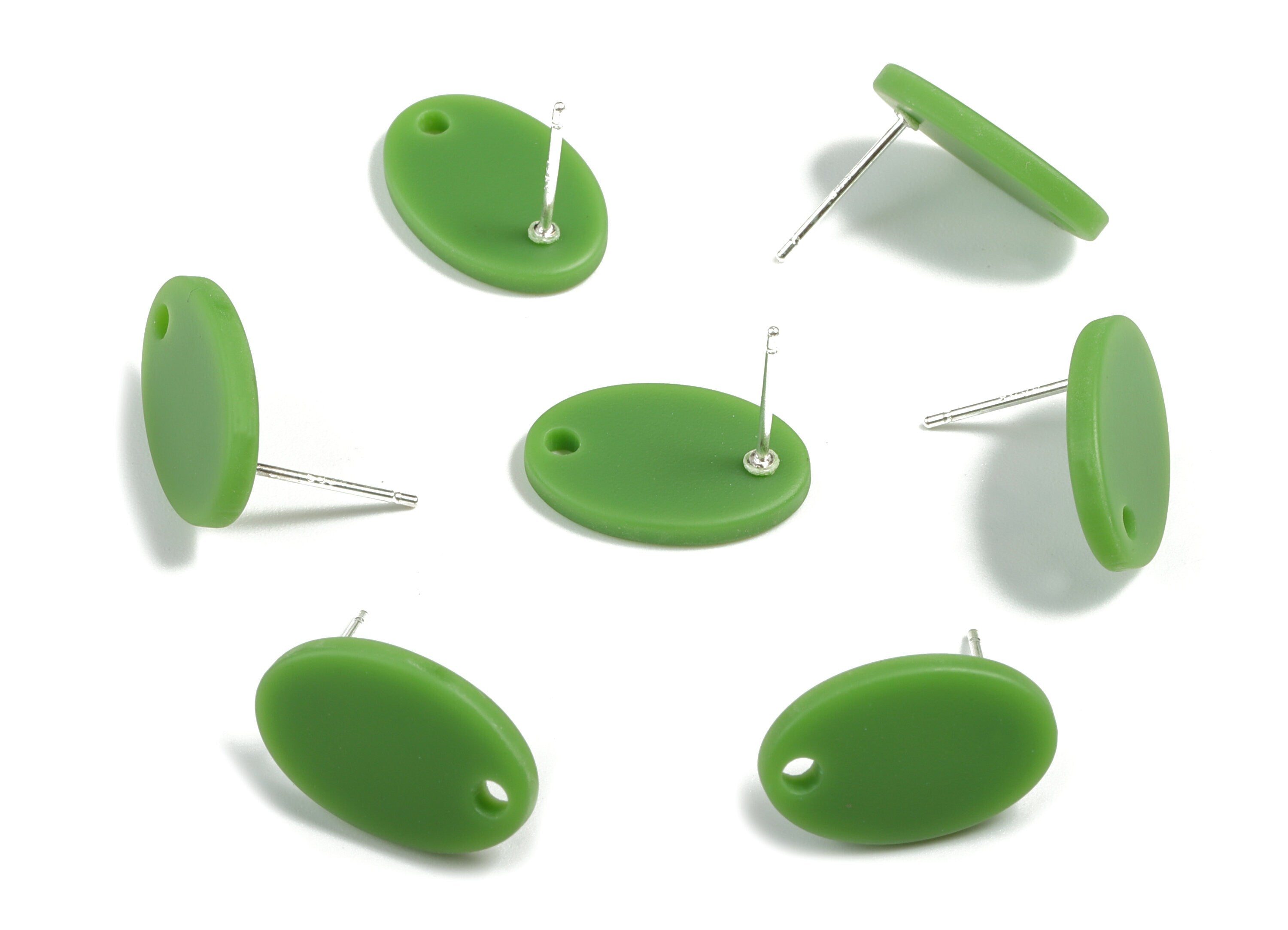 Acrylic Oval Earring Post - Acrylic Oval Earring Stud - Earring Post - Jewelry Supplies - 17.58x11.72x2.23mm - AC1954A - DOMEDBAZAAR