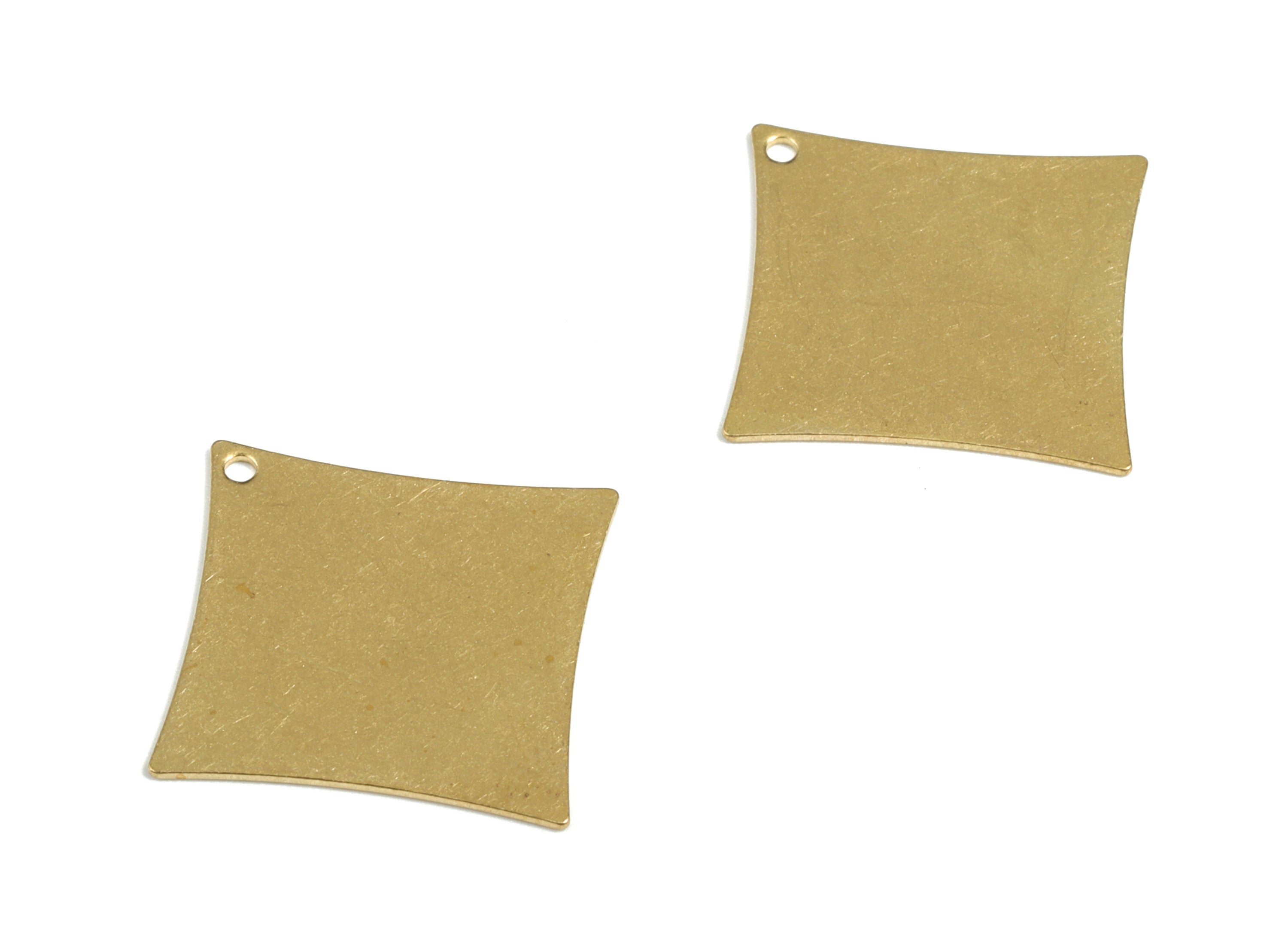 Personalized stamping blank - Brass Square Earring Charms - Raw Brass Stamping Blank Pendant - Earring Findings - 27.59x27.07x0.6mm - PP3569 - DOMEDBAZAAR